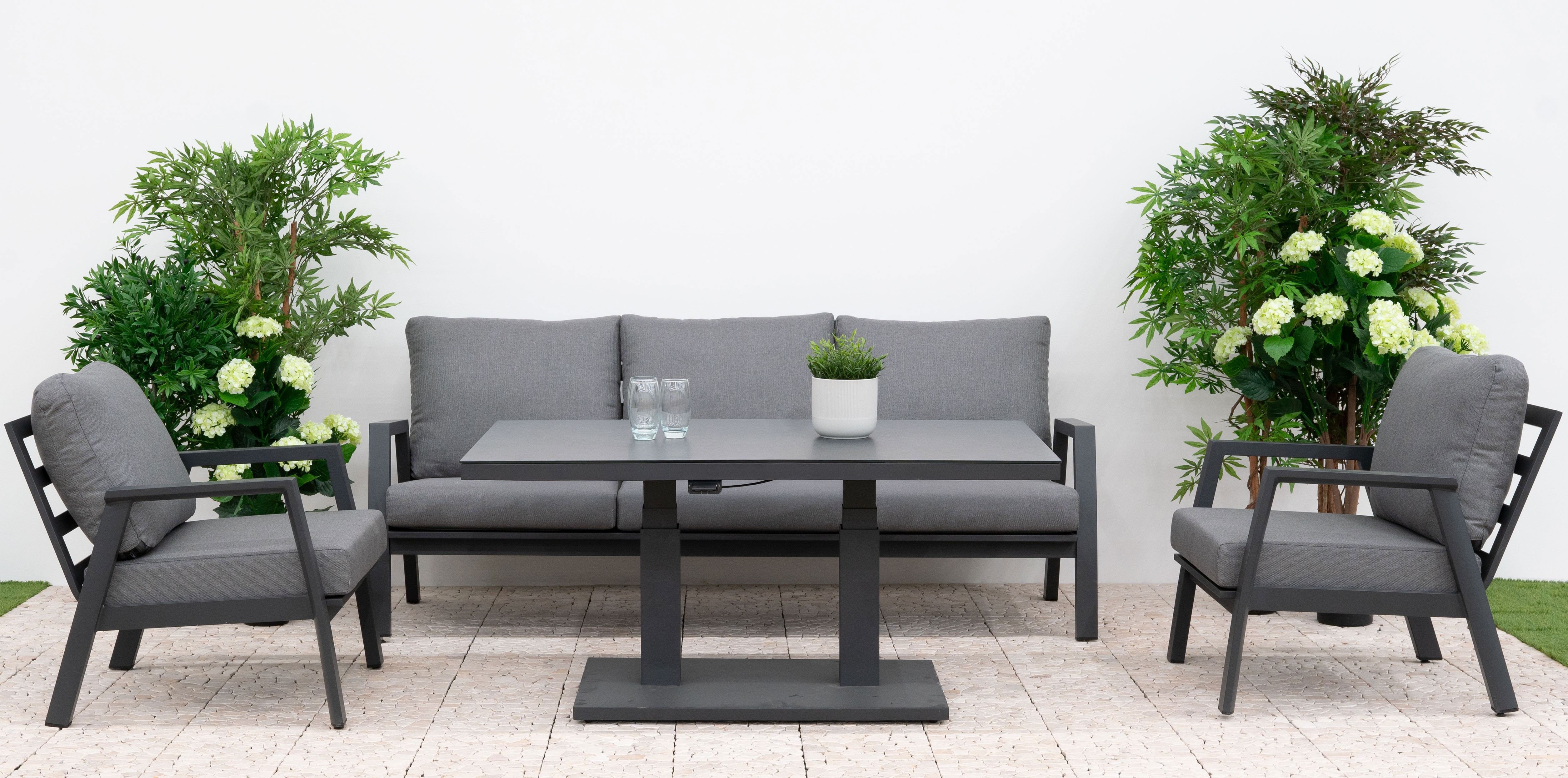 Nova - Phoenix 3 Seater Sofa Lounge Dining Set with Rectangular Rising Table thumbnail 5