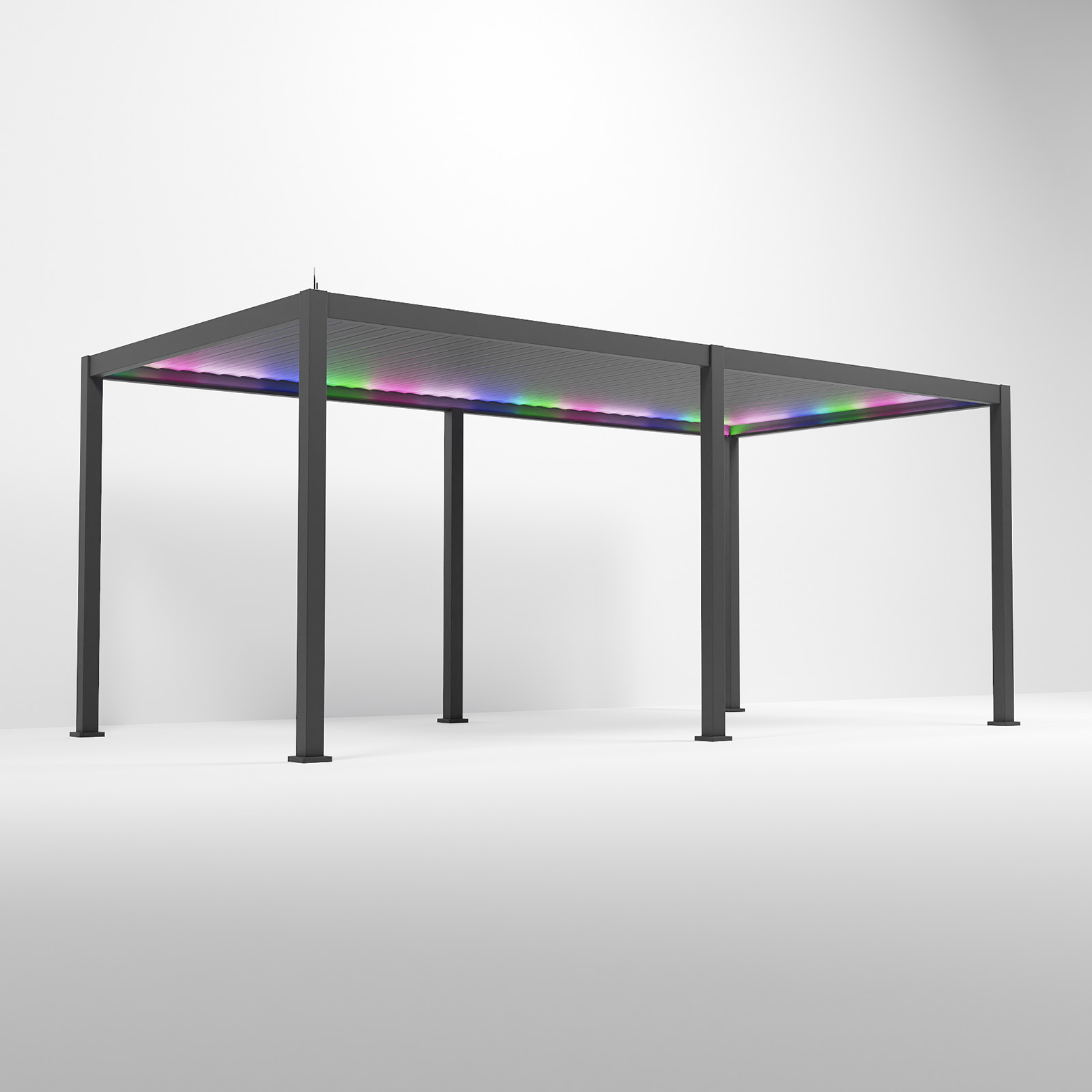 Nova - Titan LED Freestanding Aluminium Pergola - 6m x 3m Rectangular - Grey thumbnail 6