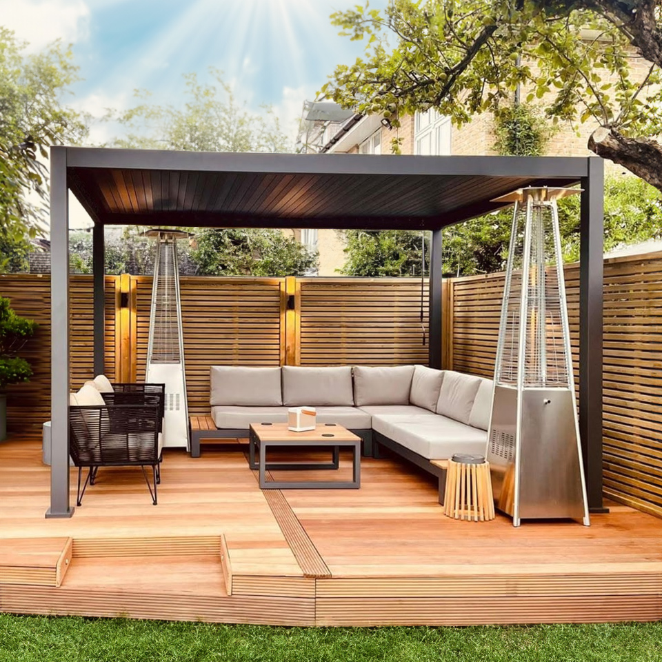 Nova - Titan Freestanding Aluminium Pergola - 4m x 3m Rectangular - Grey thumbnail 3