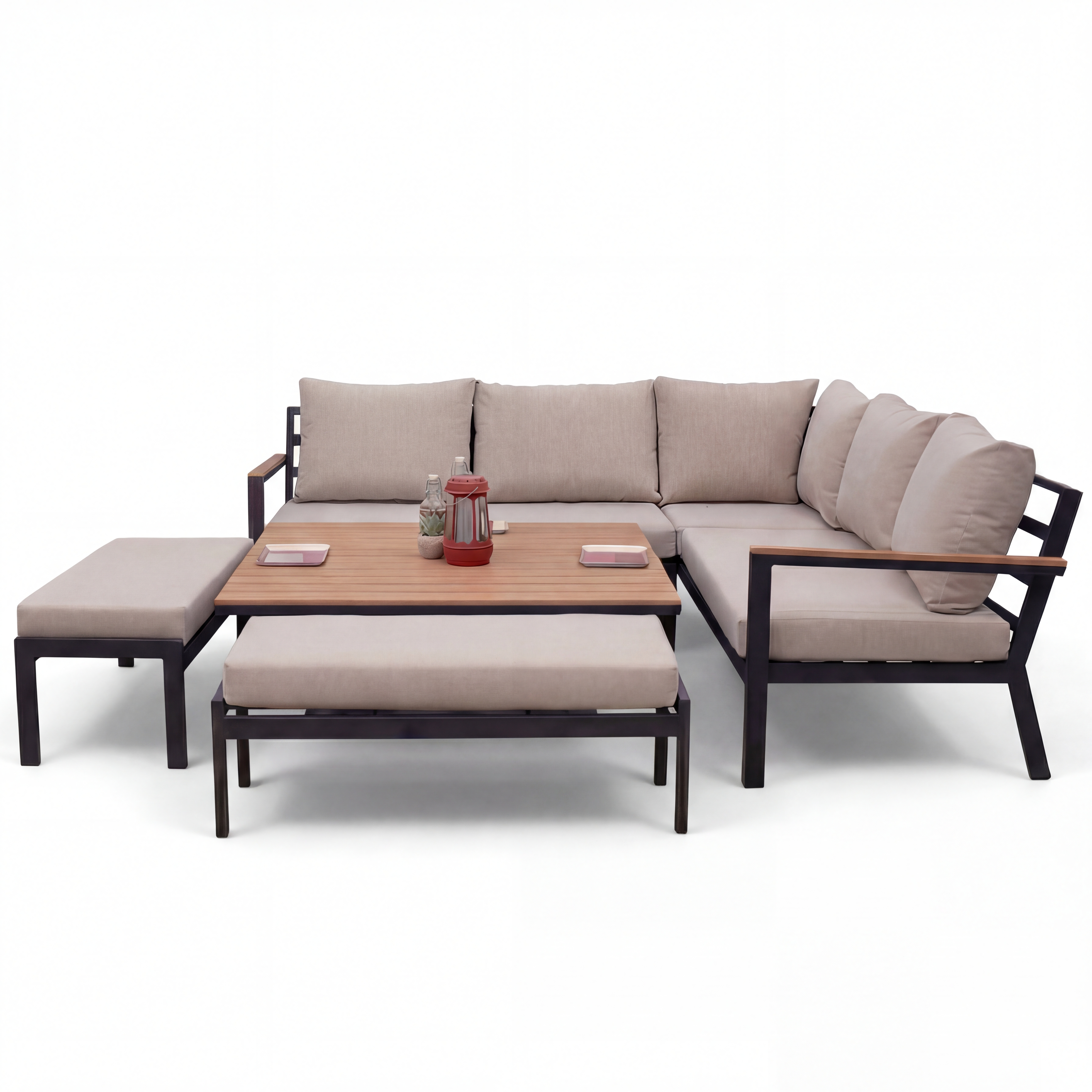 Nova - Heidi Deluxe Corner Sofa Lounge Dining Set with Square Rising Table thumbnail 4