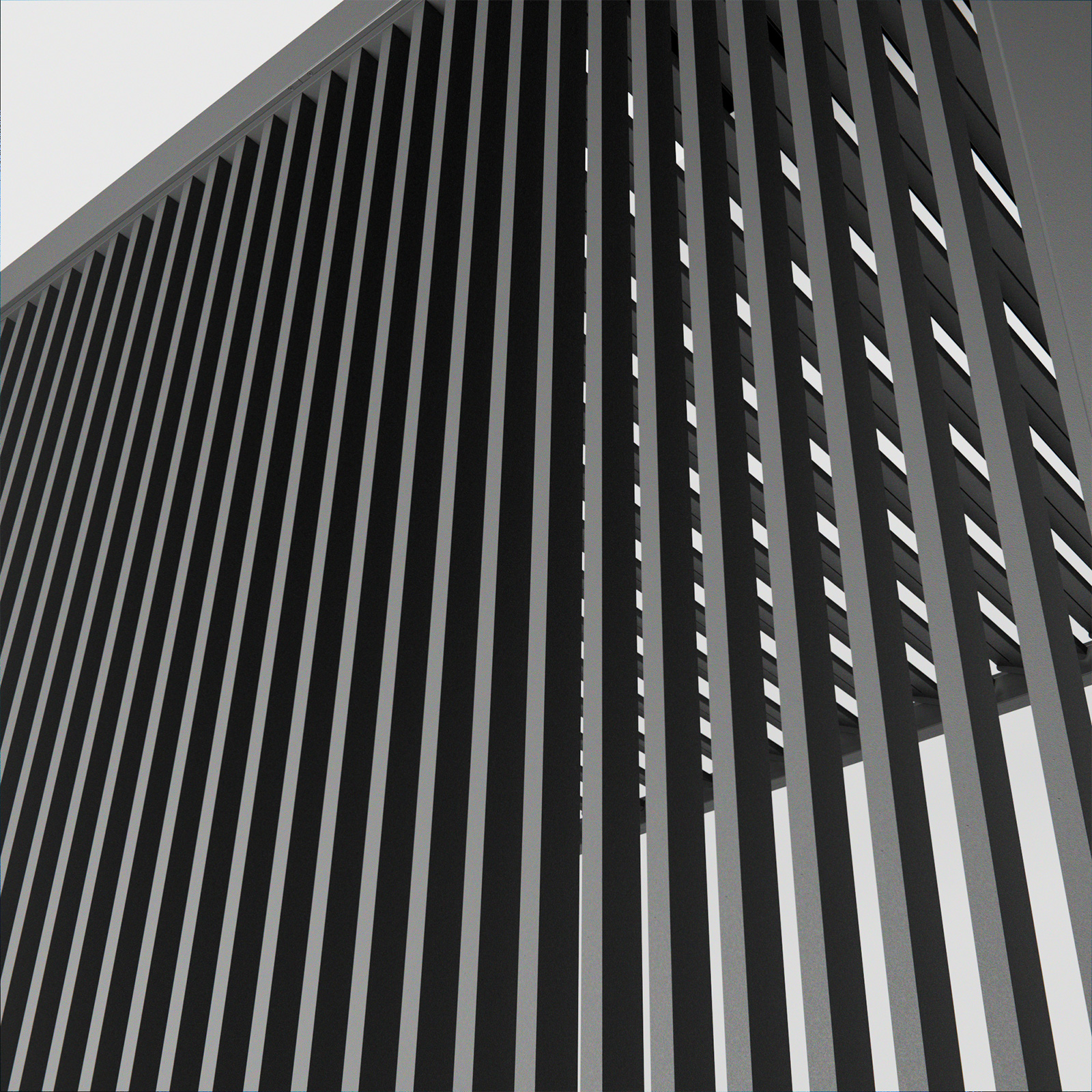 Nova - 1.2m Vertical Louvre Side Wall Panel - Grey thumbnail 2