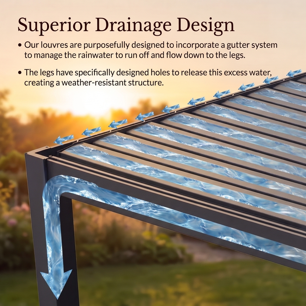 Nova - Umbra 5.0 x 3.0m Fixed Roof Pergola - Grey & Pebble thumbnail 3
