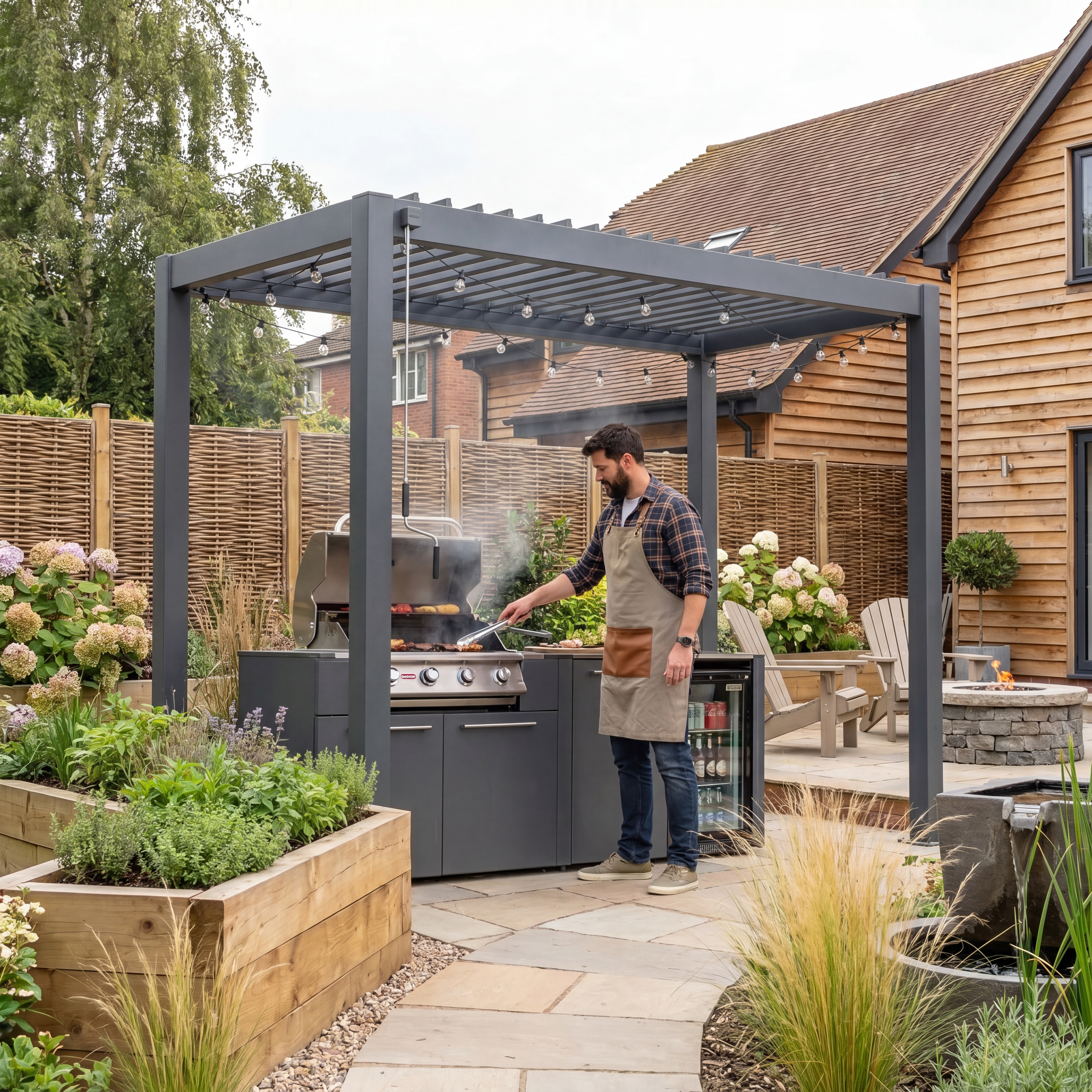 Nova - Titan Freestanding Aluminium Pergola - 3.0m x 1.5m Rectangular - Grey