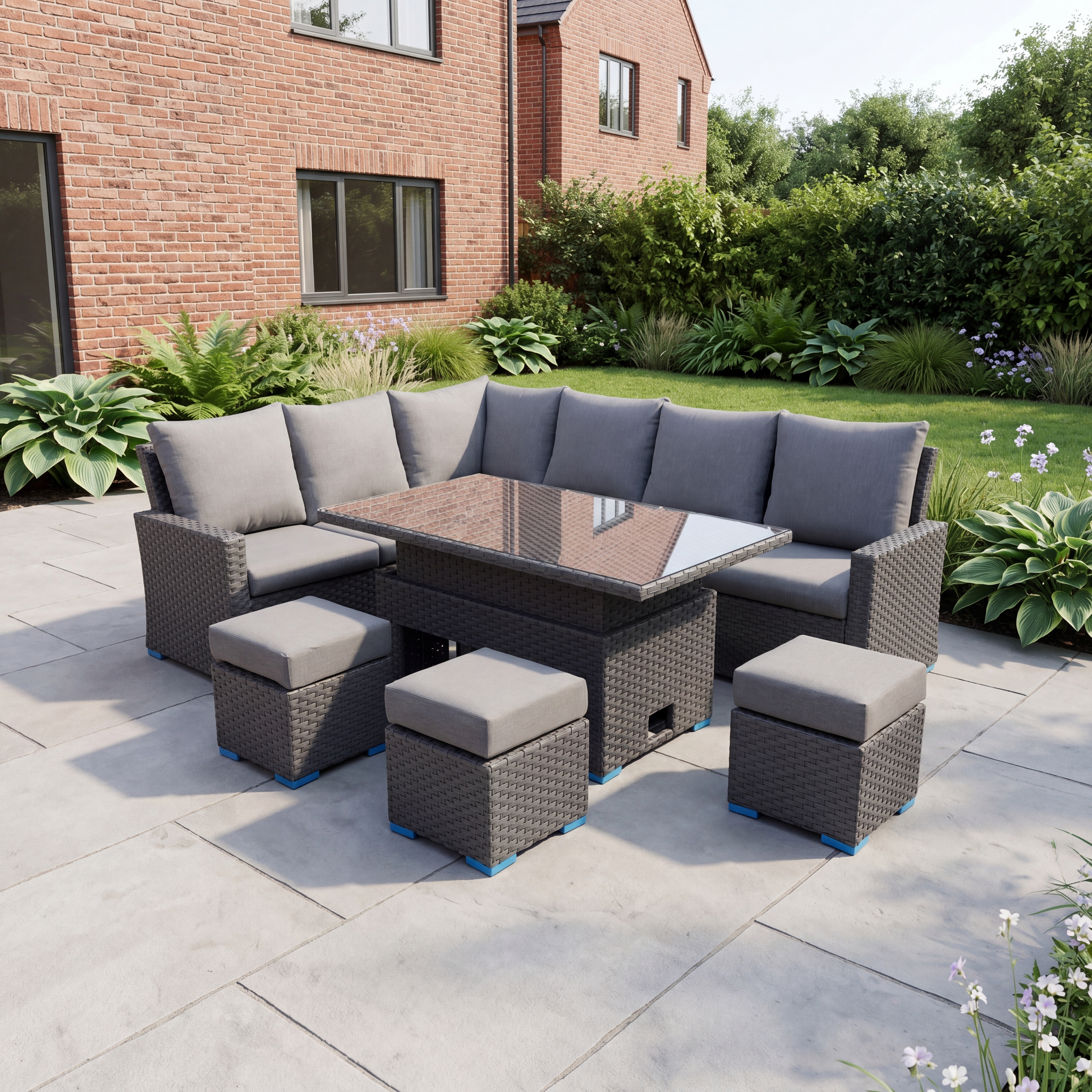 Vyda L/H Corner Sofa Dining Set - Rec R&F Table thumbnail 2