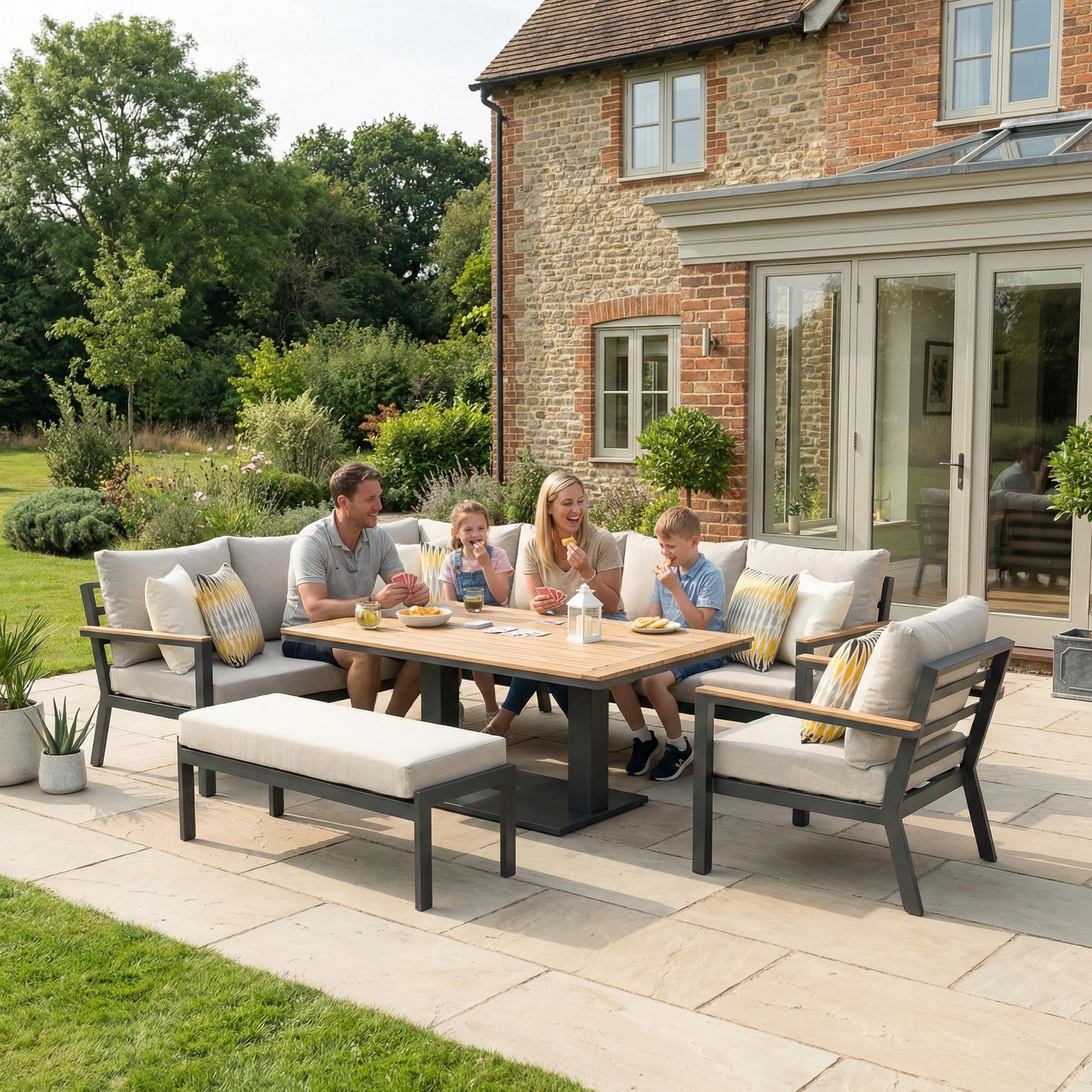 Nova - Heidi Left Hand Corner Sofa Lounge Dining Set with Rectangular Rising Table thumbnail 2