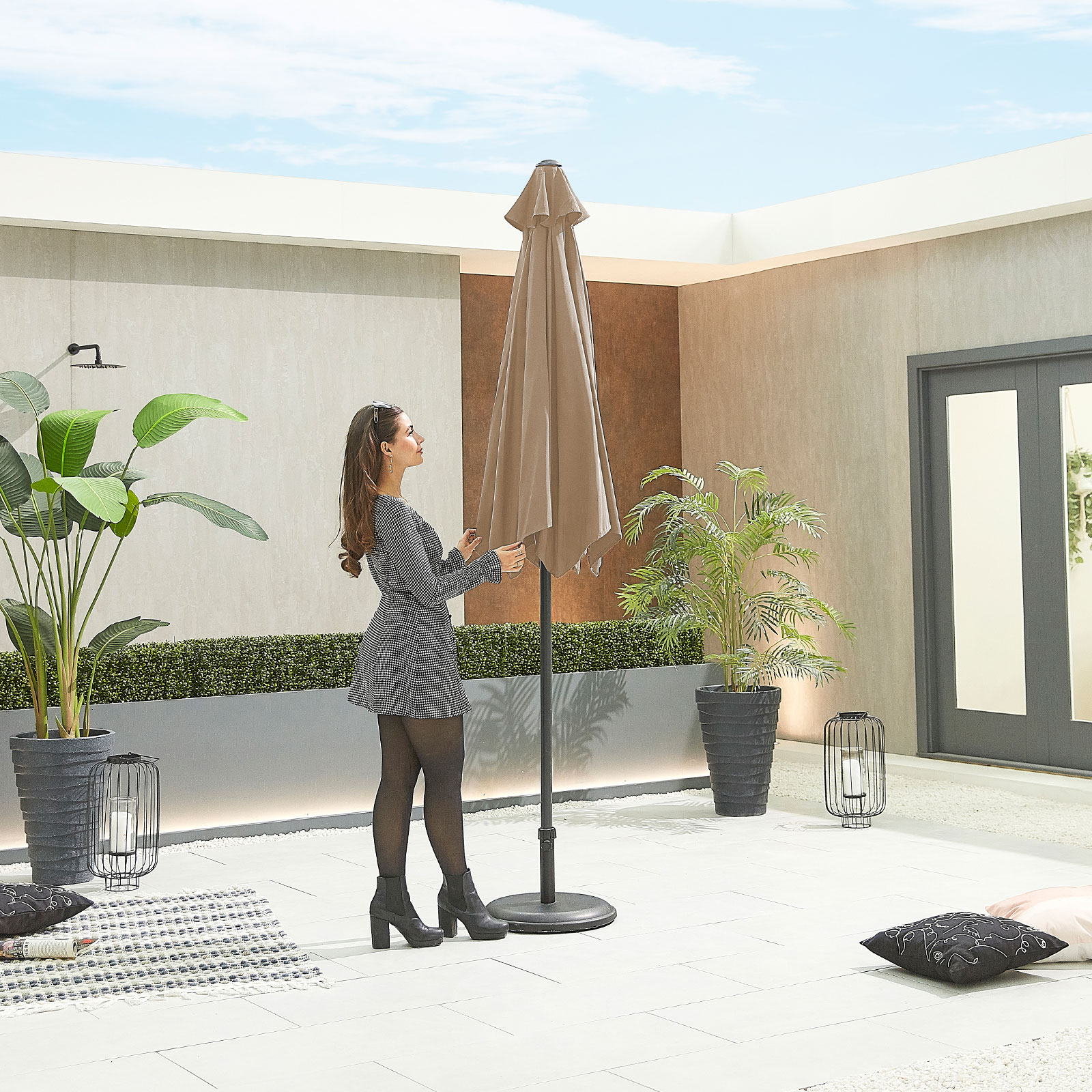 Nova - Antigua Aluminium Parasol - 2.7m Round - Taupe thumbnail 3
