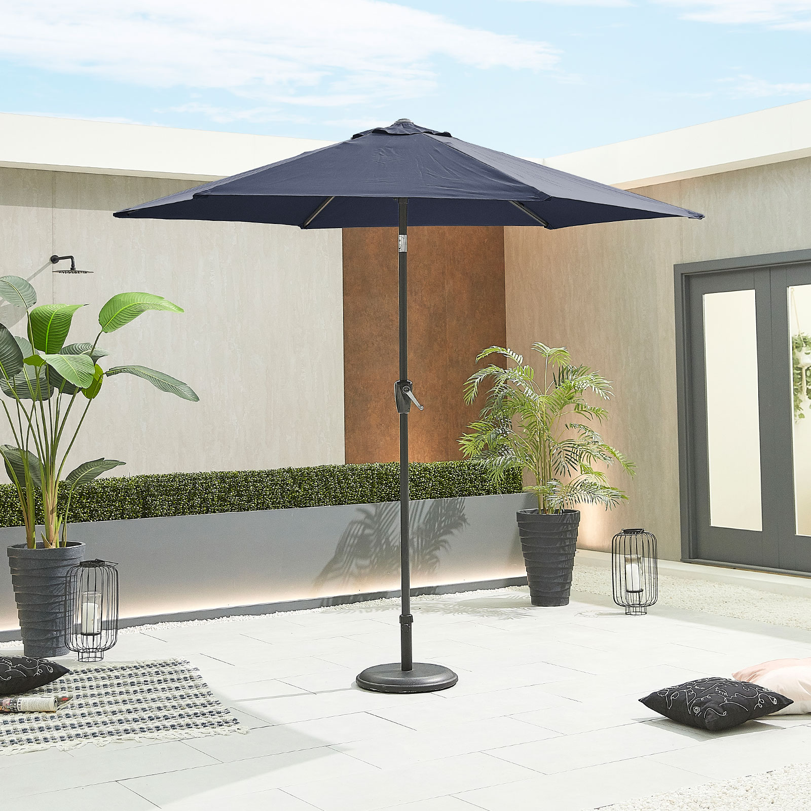 Nova - Antigua Aluminium Parasol - 2.7m Round - Navy thumbnail 1
