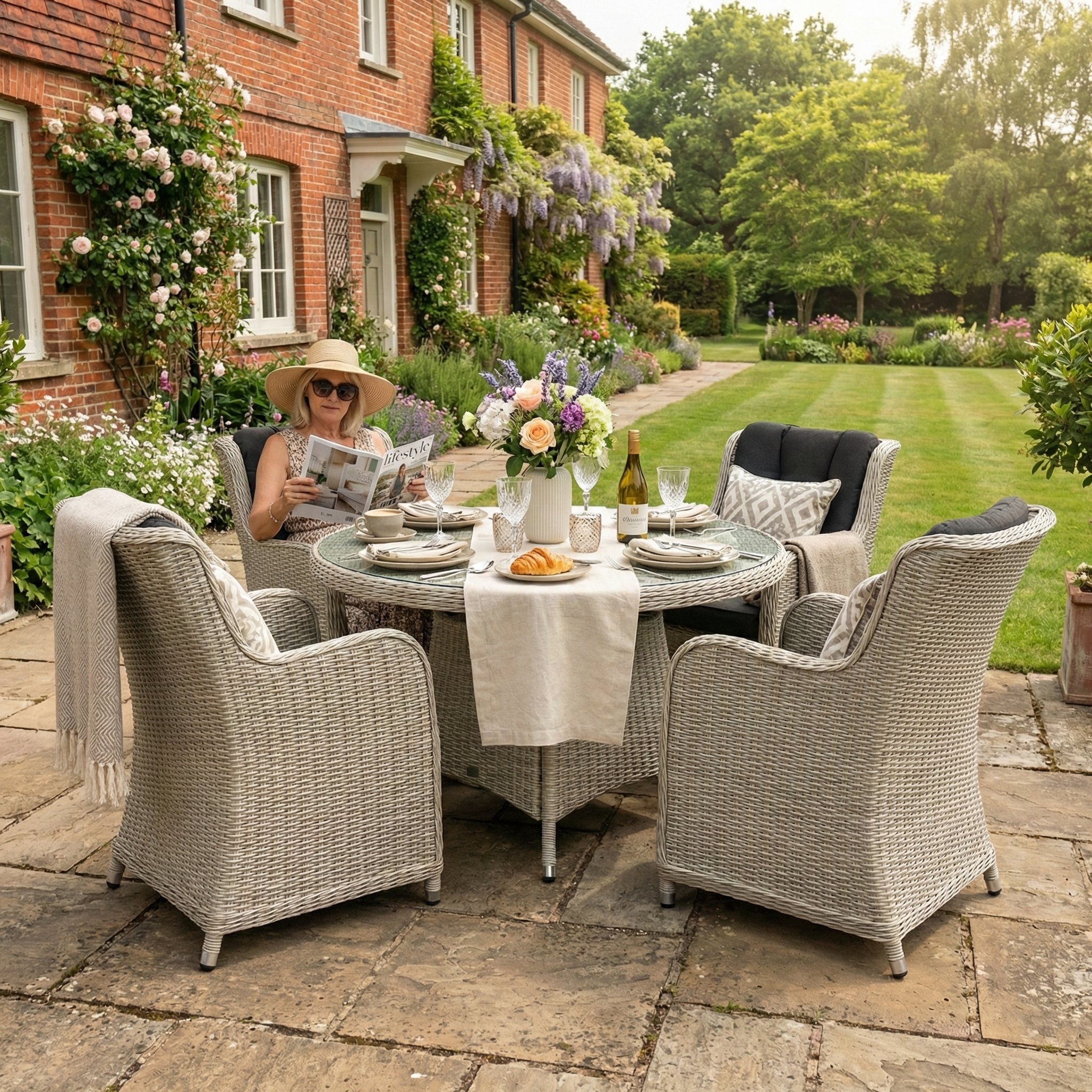 Nova - Avery 4 Seat Dining Set - 1.2m Round Table - Ash Grey thumbnail 6