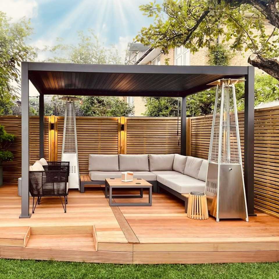 Nova - Titan Freestanding Aluminium Pergola - 3.0m x 2.4m Rectangular - Grey thumbnail 1
