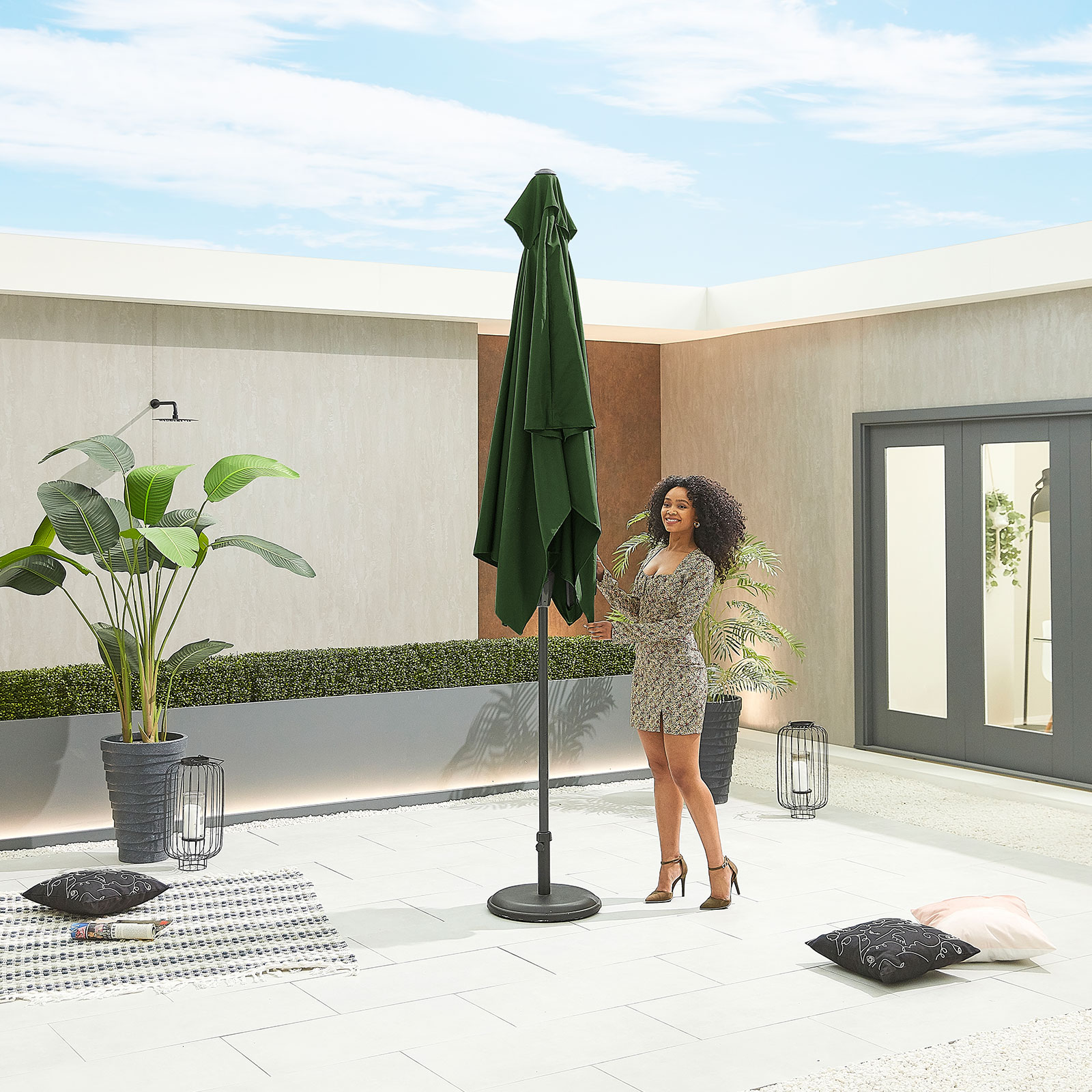 Nova - Antigua Aluminium Parasol - 3m x 2m Rectangular - Green thumbnail 3