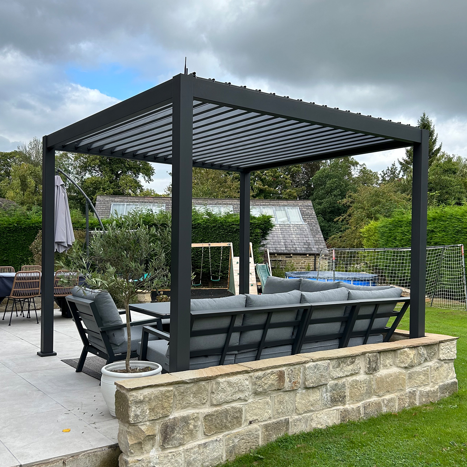 Nova - Titan LED Freestanding Aluminium Pergola - 3m x 3m Square - Grey thumbnail 4