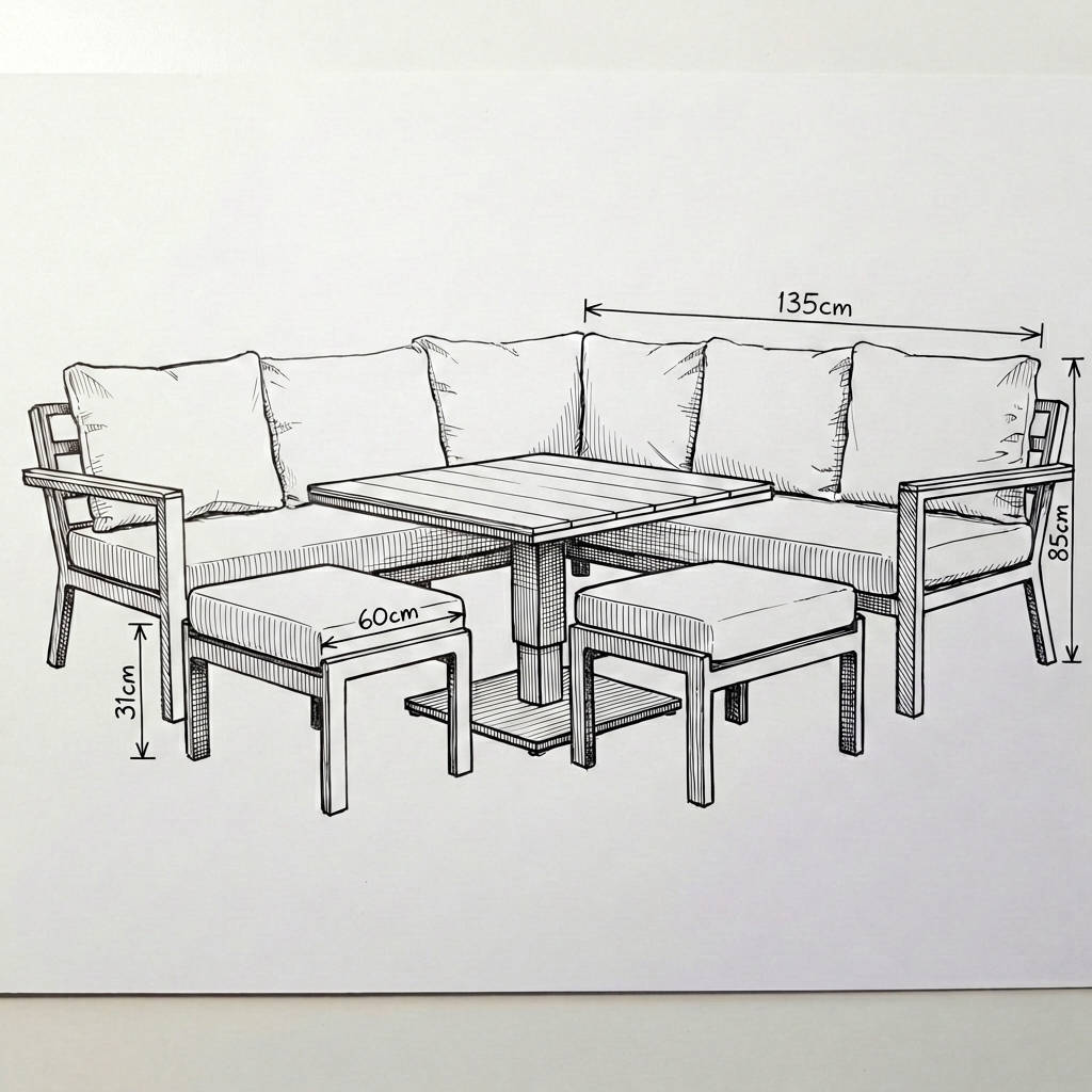 Nova - Heidi Corner Sofa Lounge Dining Set with Square Rising Table thumbnail 3