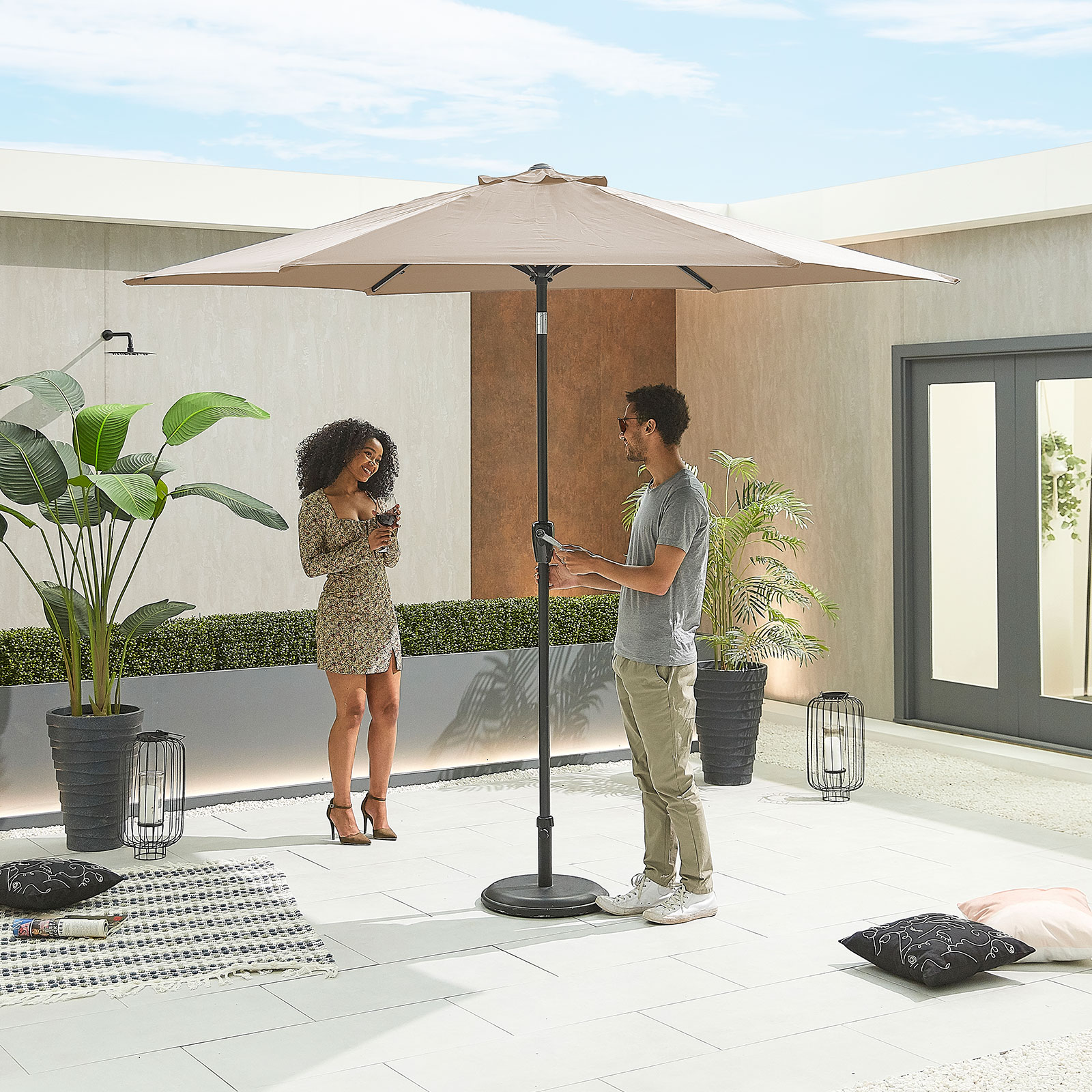 Nova - Antigua Aluminium Parasol - 3m Round - Taupe thumbnail 2