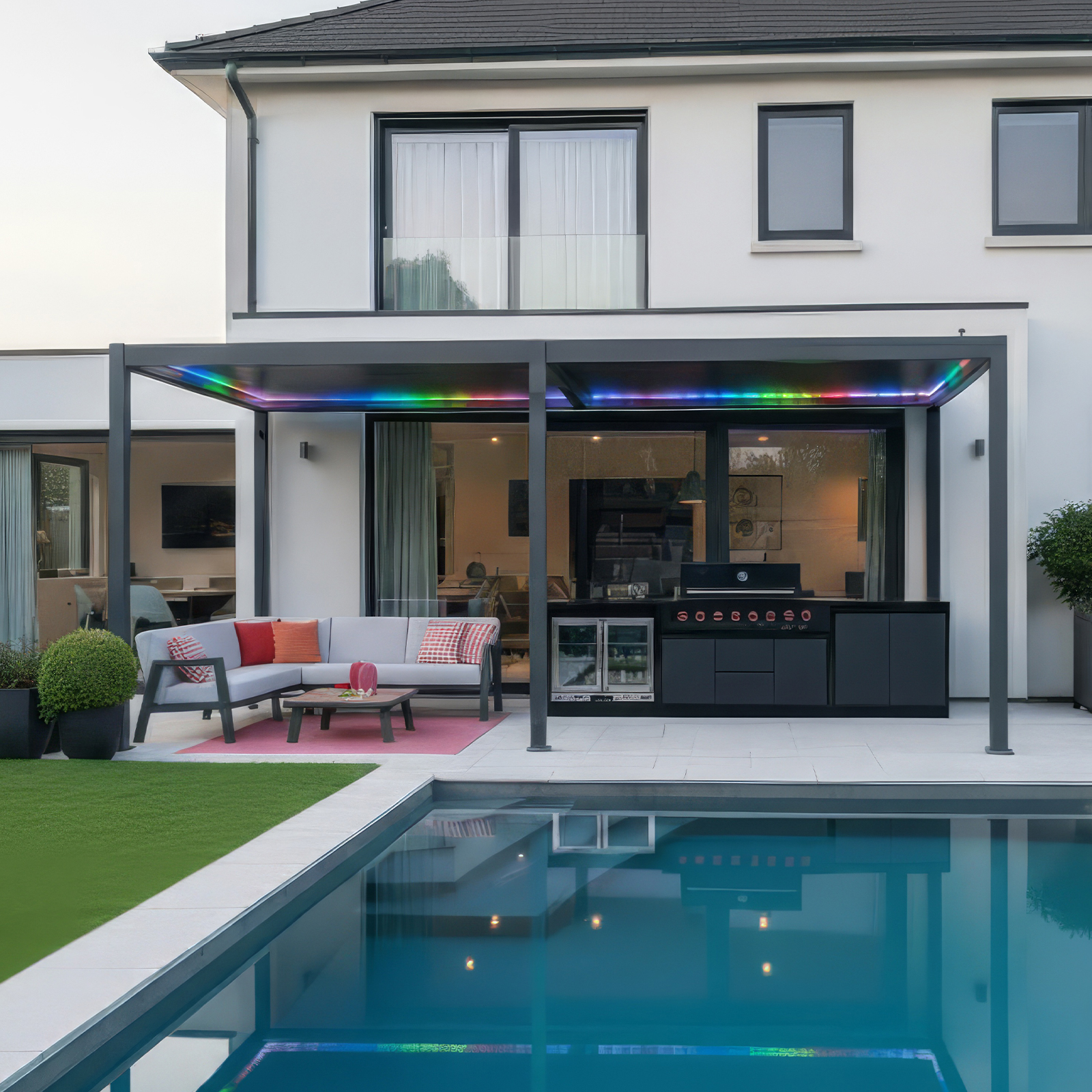 Nova - Titan LED Freestanding Aluminium Pergola - 6m x 3m Rectangular - Grey thumbnail 17