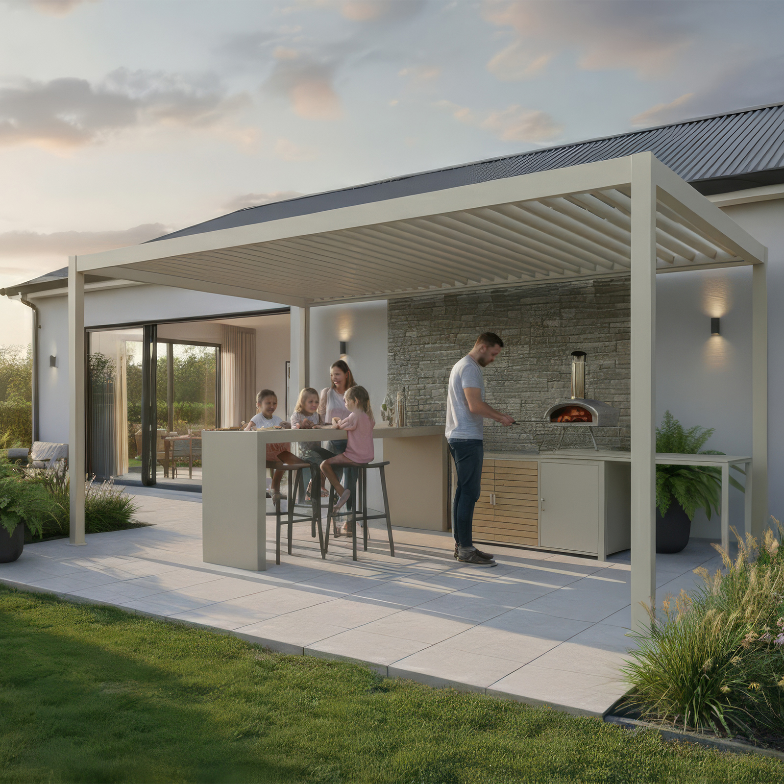 Nova - Cook Cab Outdoor Kitchen Workstation - Pebble thumbnail 2