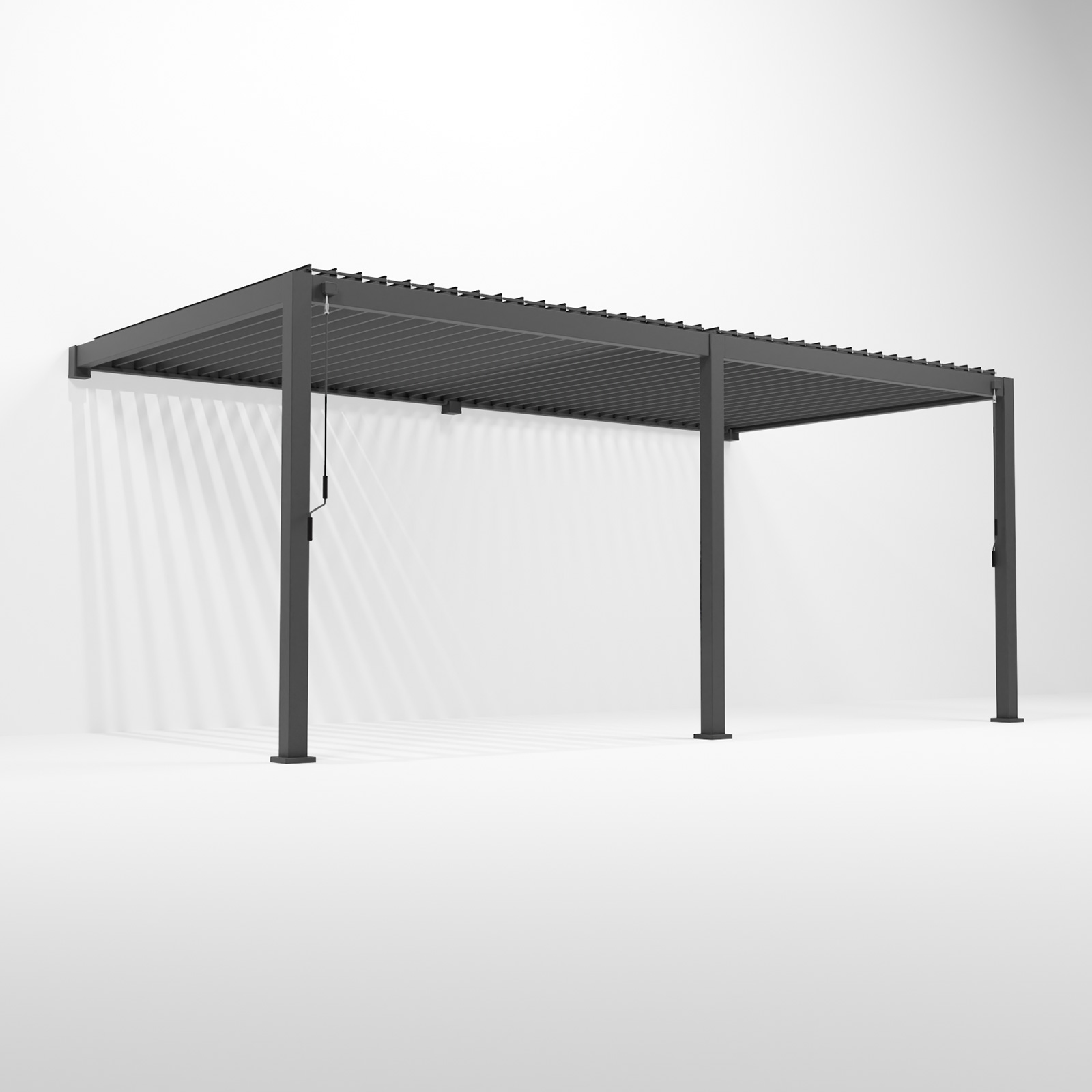 Nova - Titan Aluminium Wall Mounted Pergola - 6m x 3m Rectangular - Grey thumbnail 3