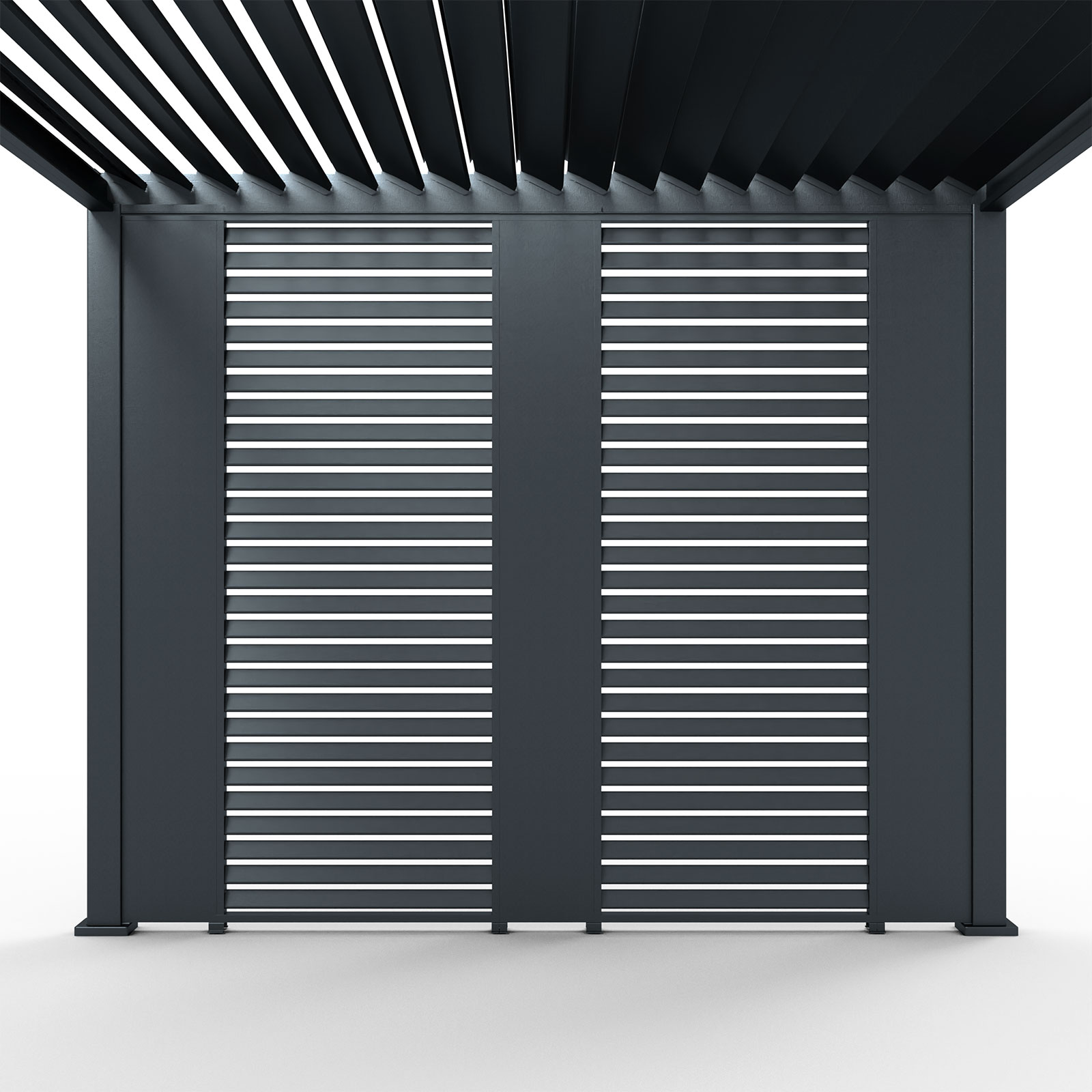 Nova - Titan Aluminium Pergola 31cm Solid Side Wall Panel - Grey thumbnail 4