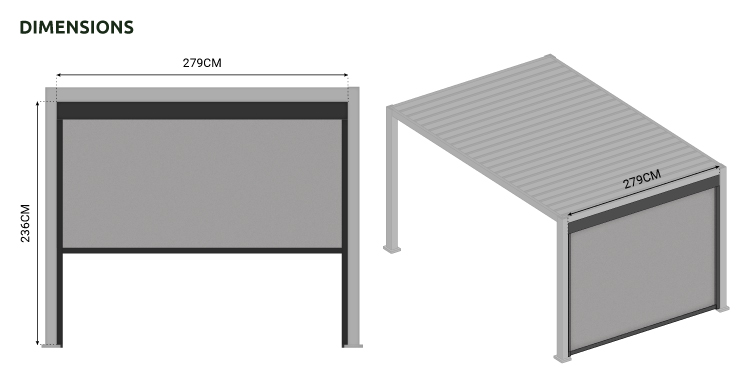 Nova - Titan Pergola Pull Down Screen - 3m - Grey thumbnail 7