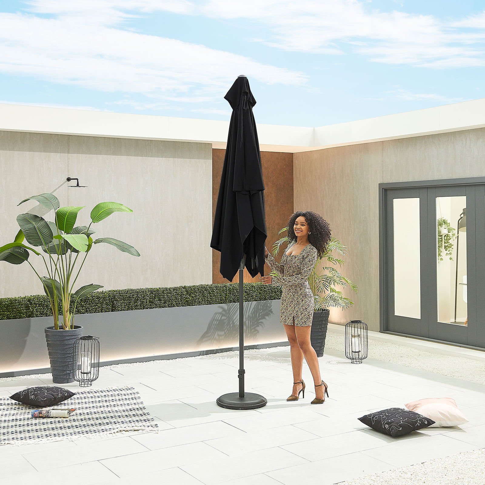 Nova - Antigua Aluminium Parasol - 3m x 2m Rectangular - Black thumbnail 3
