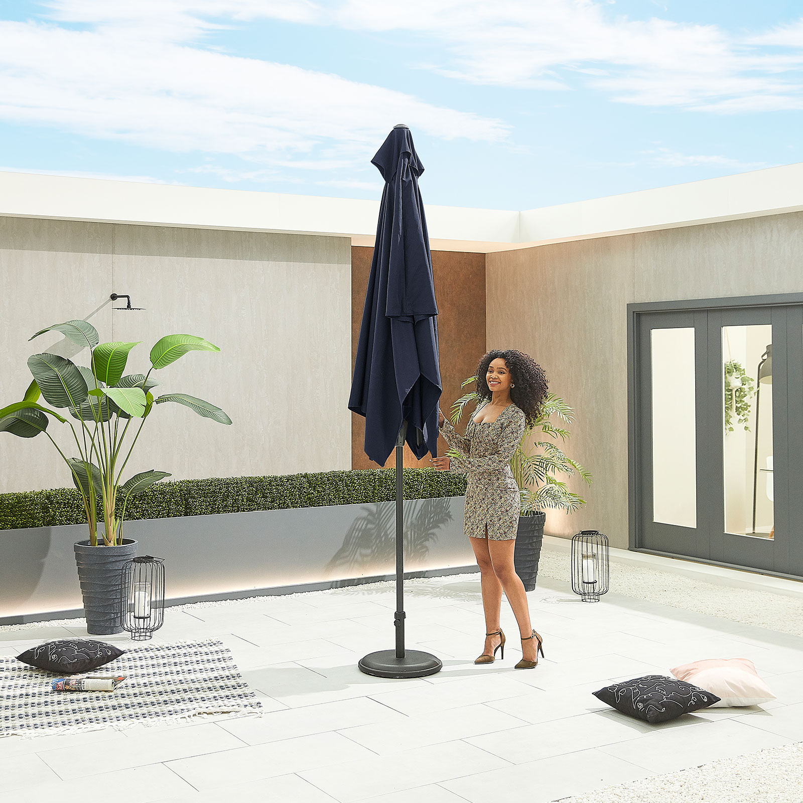 Nova - Antigua Aluminium Parasol - 3m x 2m Rectangular - Navy thumbnail 3