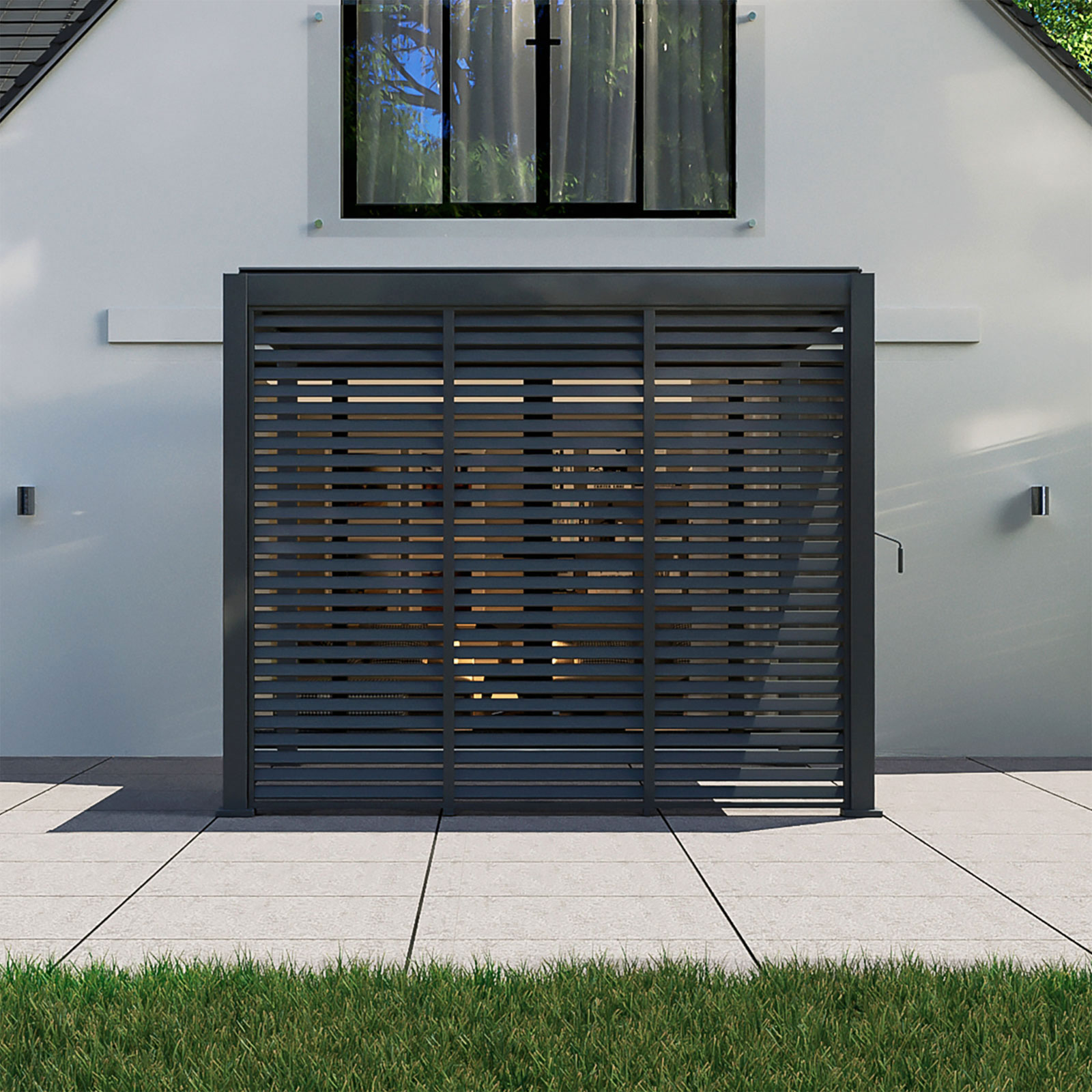 Nova - Titan Pergola Side Wall - 1m - Grey thumbnail 3
