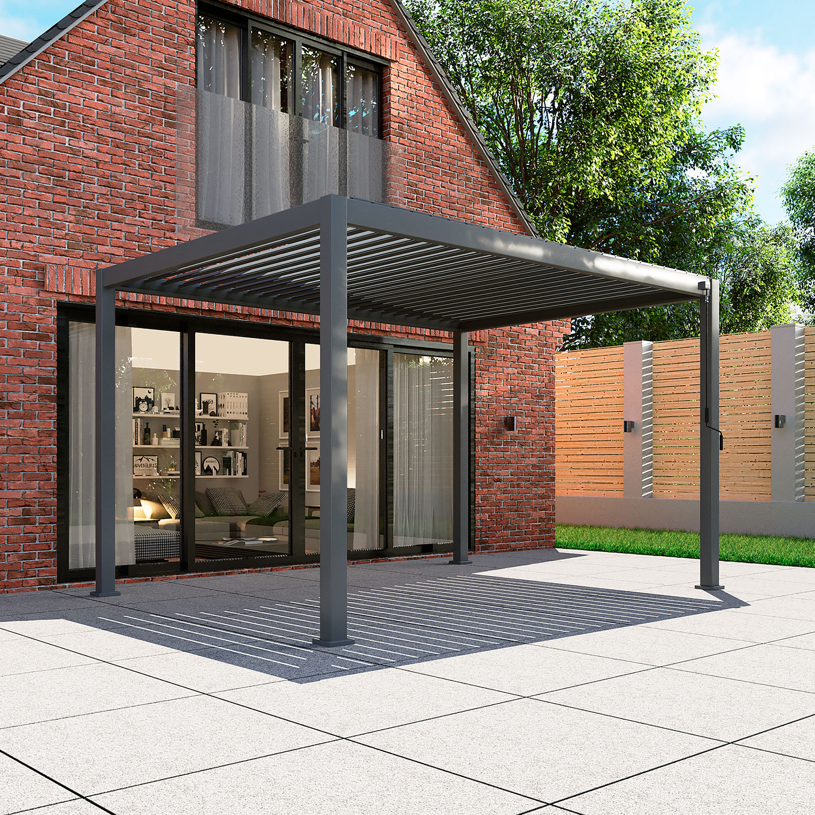 Nova - Titan Freestanding Aluminium Pergola - 3.6m x 3m Rectangular - Grey thumbnail 2