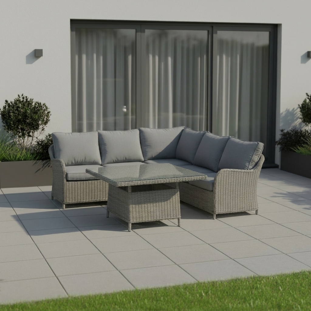 Nova - Ivy Corner Sofa Lounge Dining Set with Square Rise & Fall Table thumbnail 9