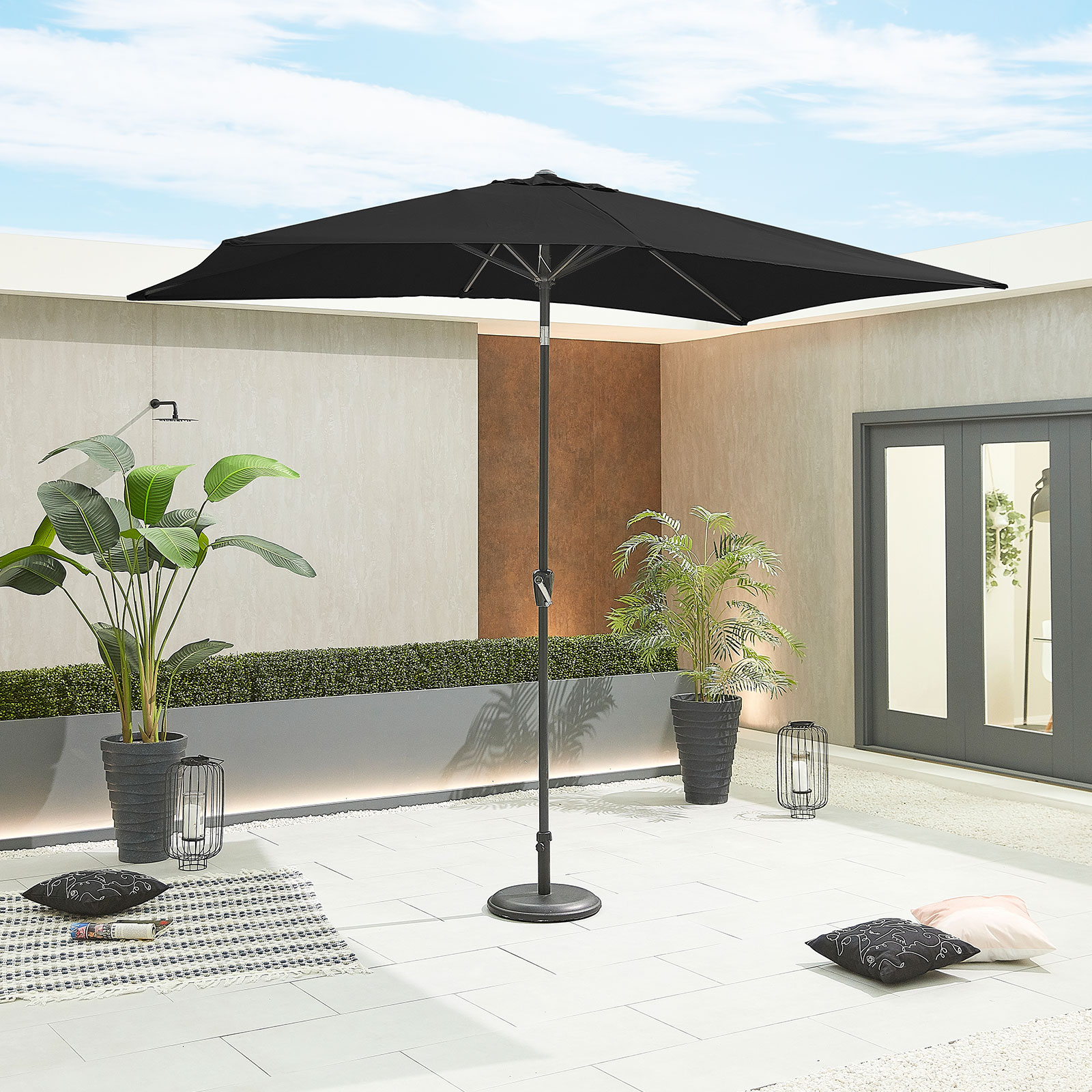 Nova - Antigua Aluminium Parasol - 3m x 2m Rectangular - Black thumbnail 1