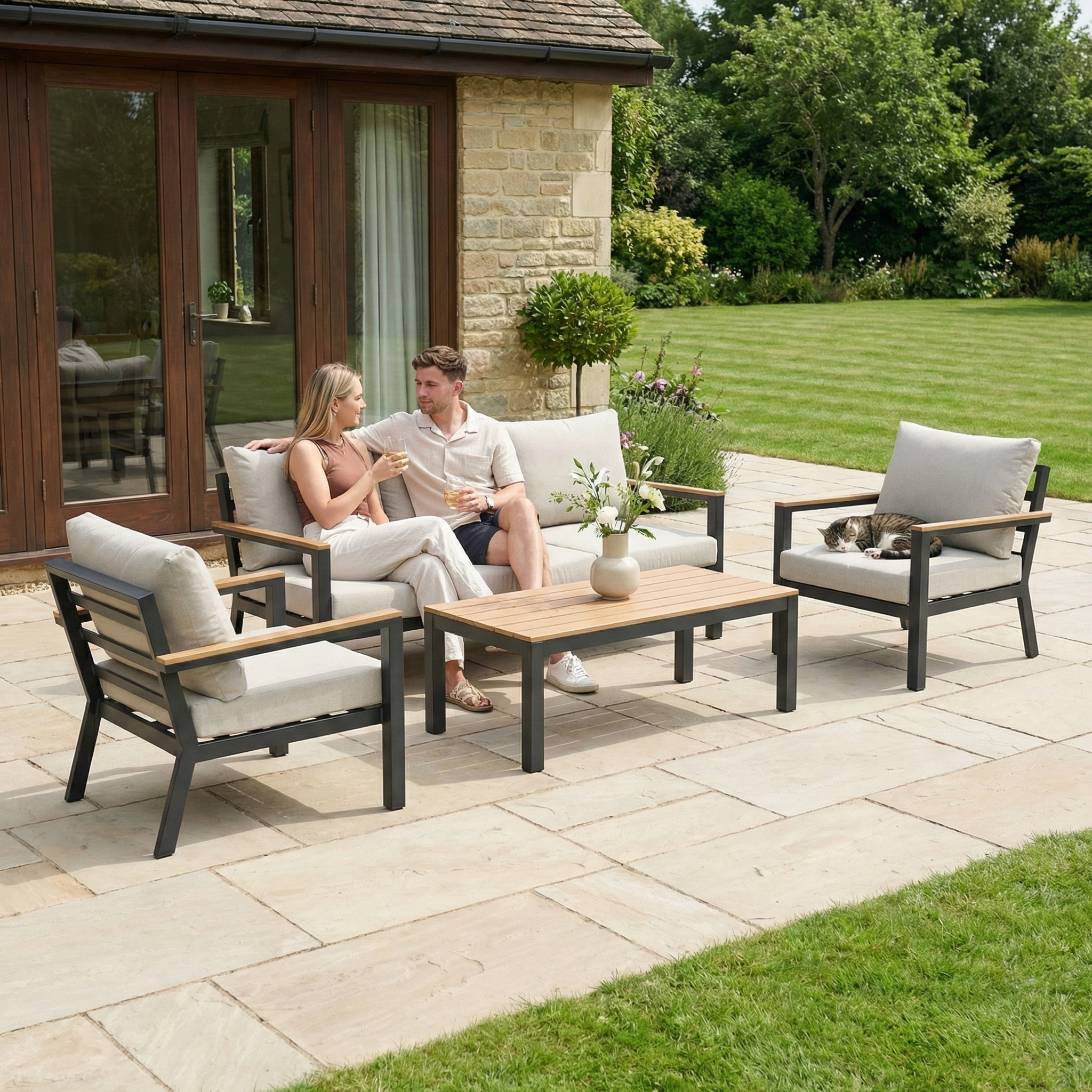 Nova - Heidi 3 Seater Sofa Lounging Set with Rectangular Coffee Table thumbnail 5