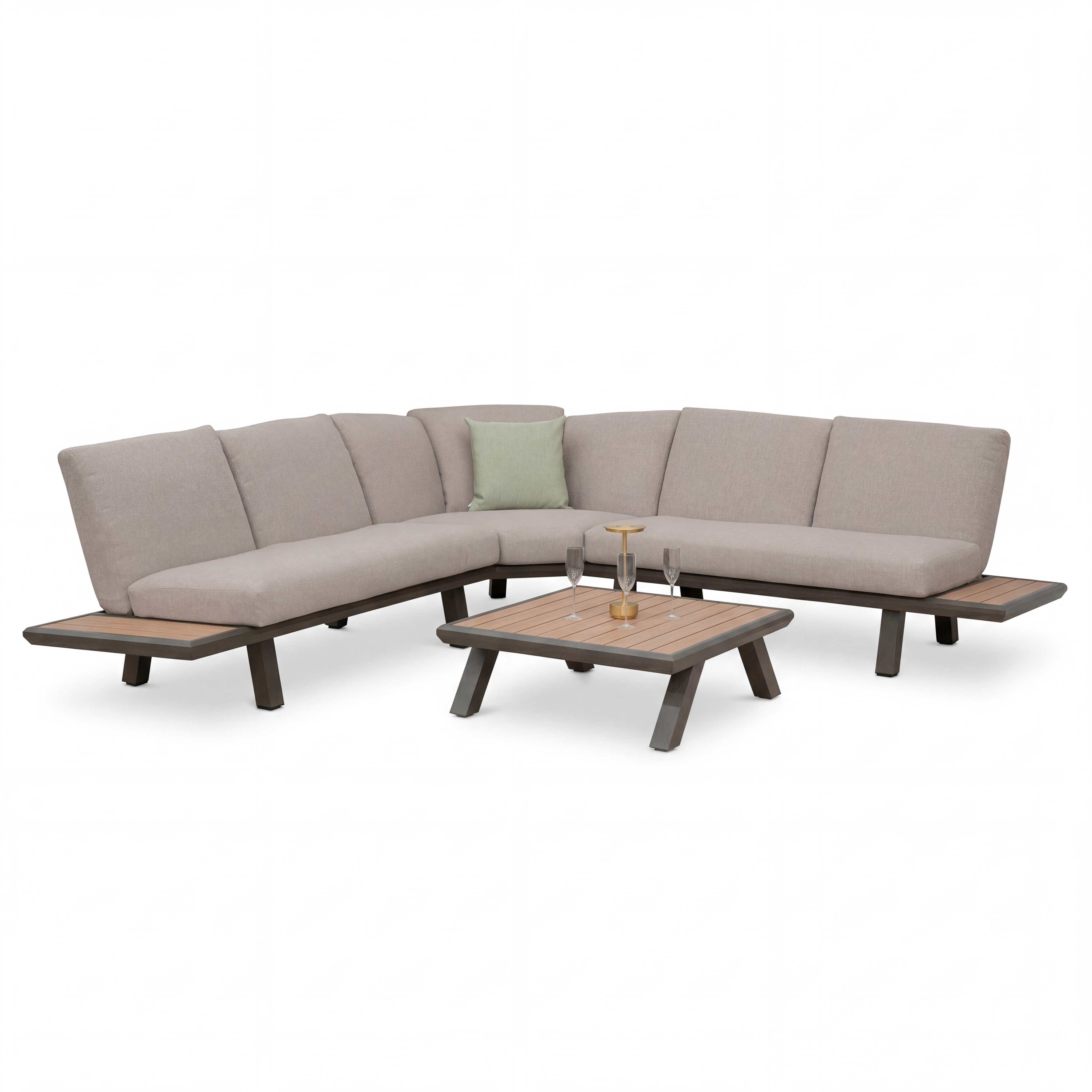 Nova - Hunter Angled Platform Corner Sofa Lounging Set with Square Coffee Table thumbnail 3