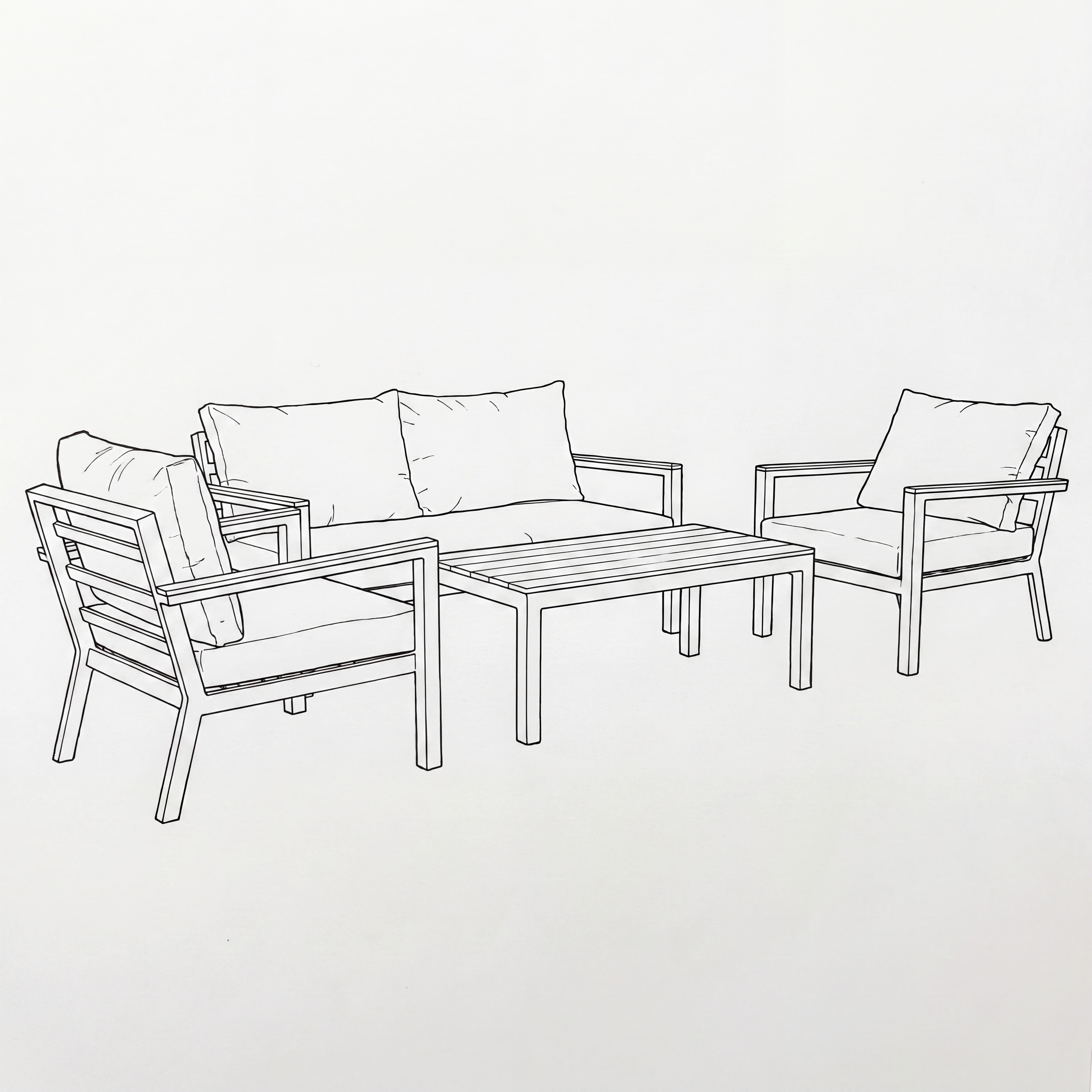 Nova - Heidi 2 Seater Sofa Lounging Set with Rectangular Coffee Table thumbnail 4