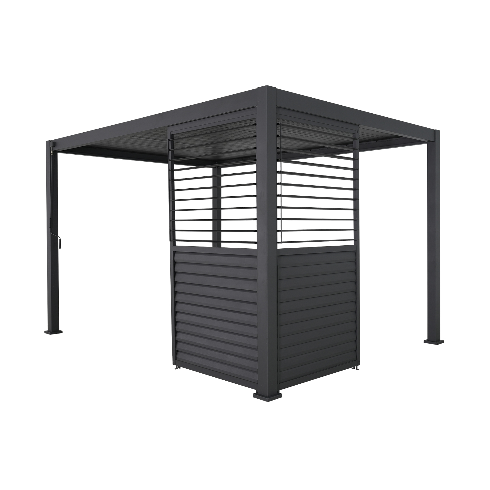 Nova - Titan 1.2m Aluminium Side Wall With Adjustable Louvres for 3.6m Titan Pergola - Grey thumbnail 7