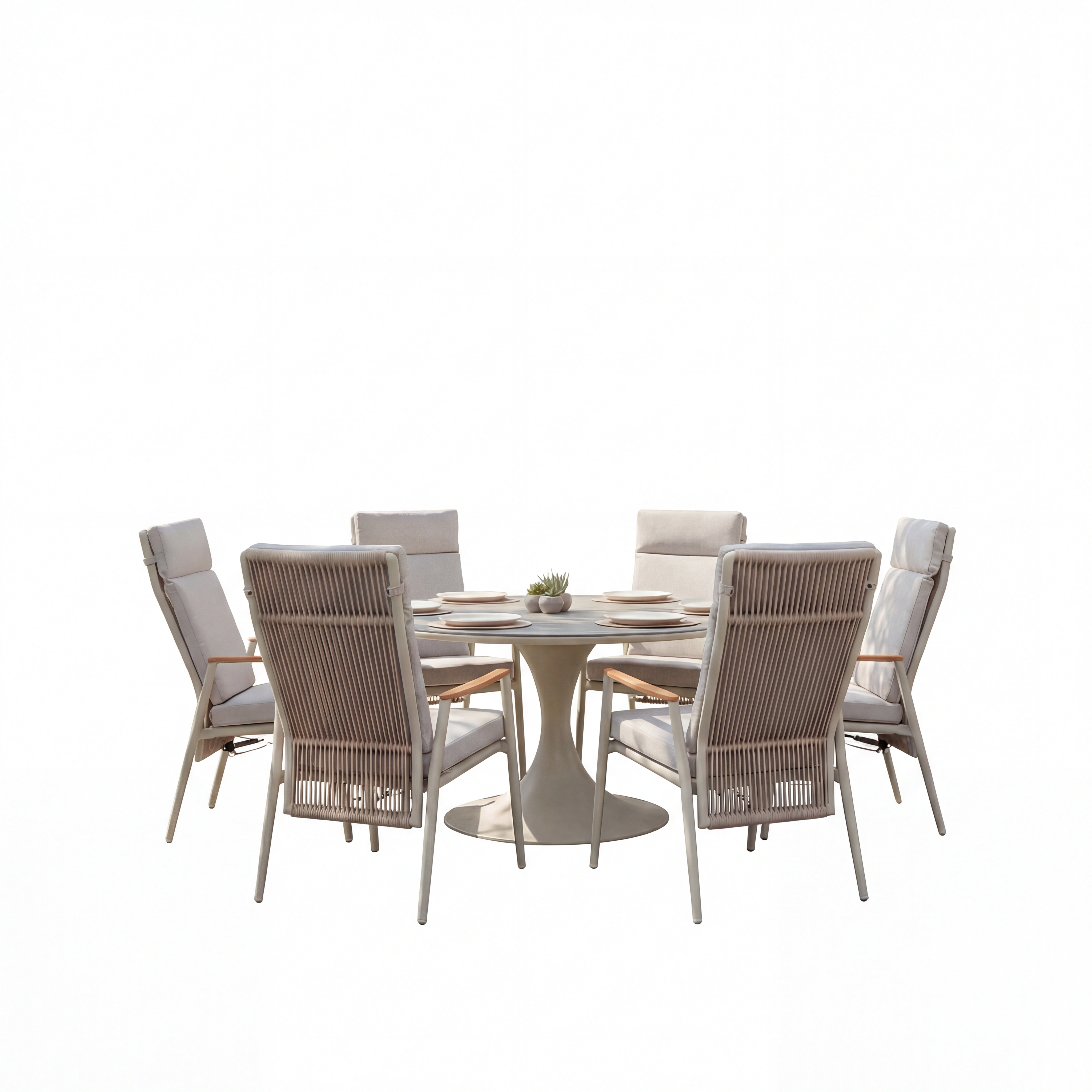 Nova - Hayden 6 Seat Reclining Dining Set - 1.6m Round Table thumbnail 4