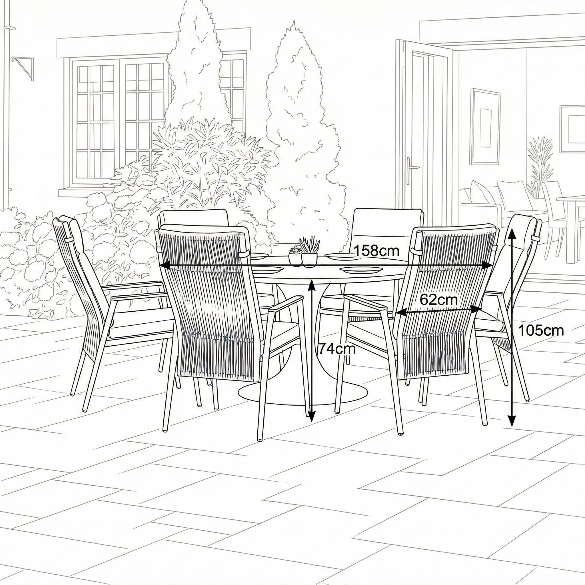 Nova - Hayden 6 Seat Reclining Dining Set - 1.6m Round Table thumbnail 3