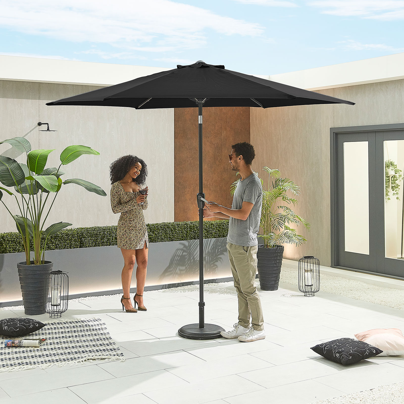 Nova - Antigua Aluminium Parasol - 3m Round - Black thumbnail 2