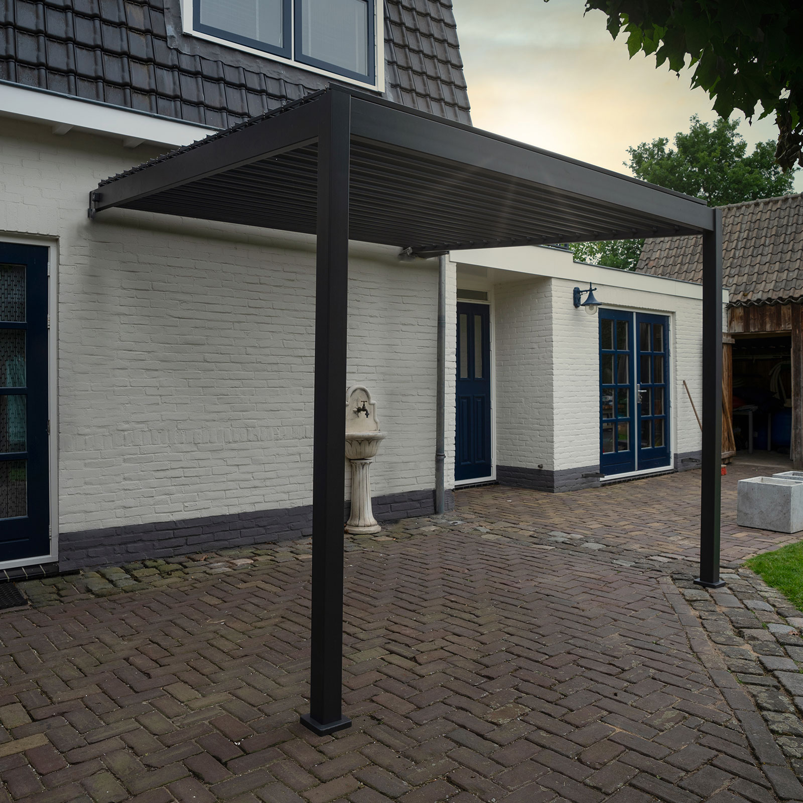 Nova - Titan Aluminium Wall Mounted Pergola - 3.6m x 3m Rectangular - Grey thumbnail 9