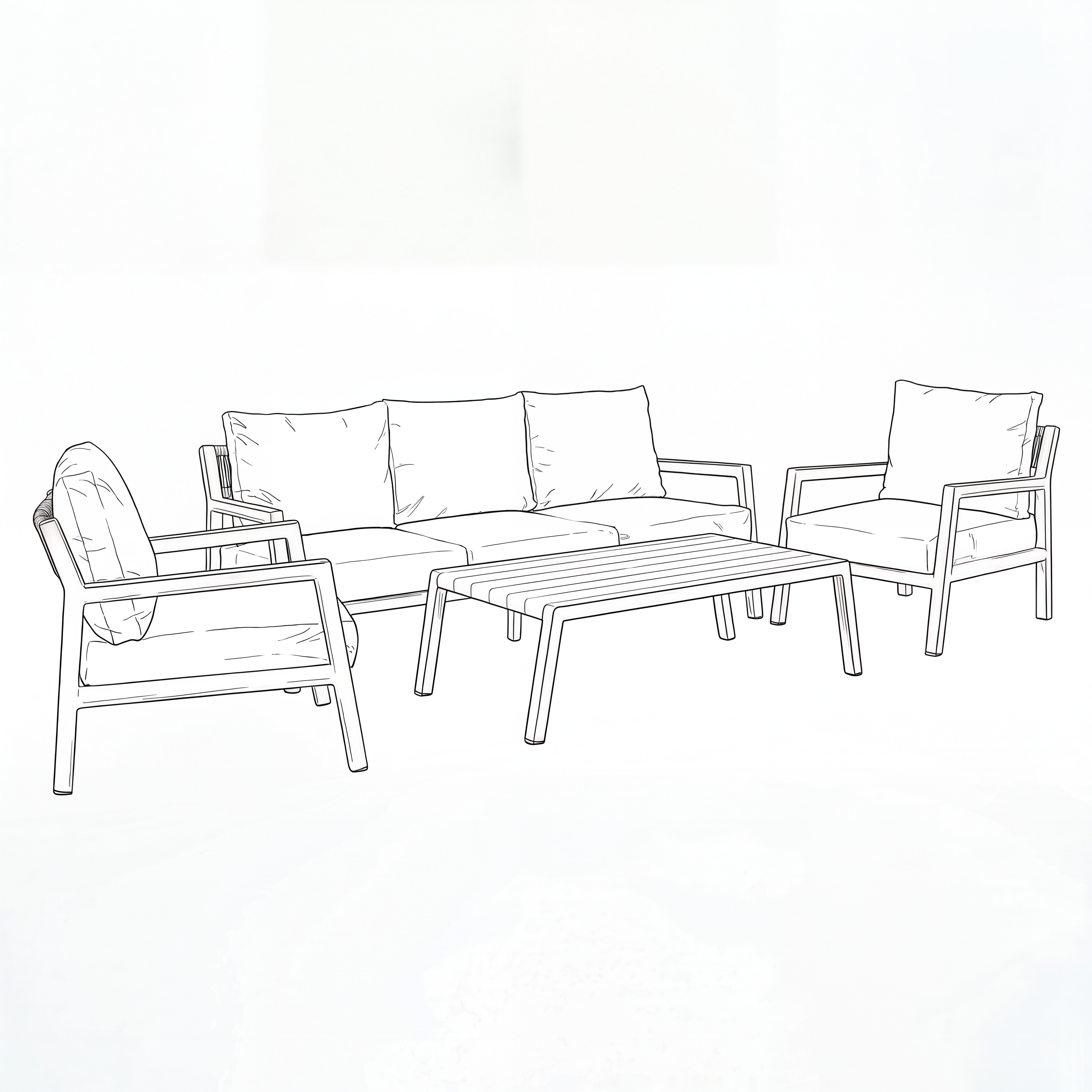 Nova - Eleanor 3 Seater Sofa Lounging Set with Rectangular Coffee Table thumbnail 5