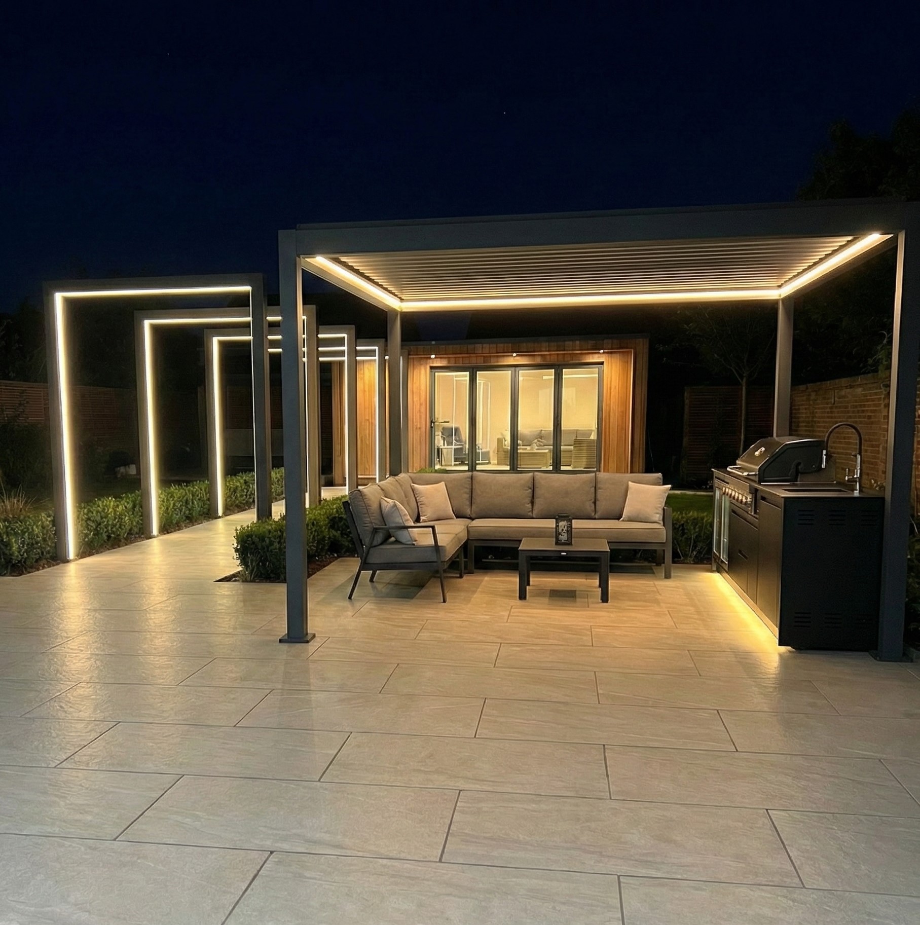 Nova - 125cm Titan Pergola Arch RGBW LED Pathway Arch - Grey thumbnail 4