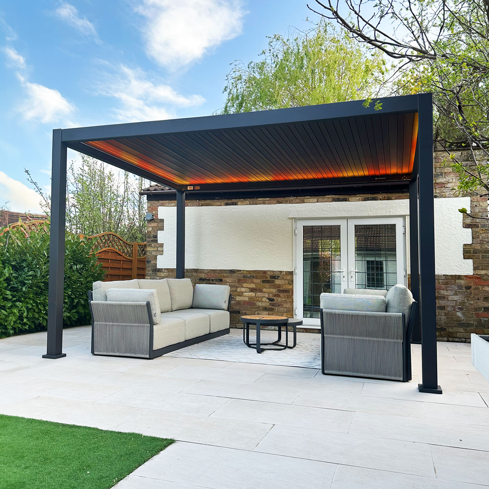 Nova - Titan LED Freestanding Aluminium Pergola - 4m x 3m Rectangular - Grey thumbnail 2