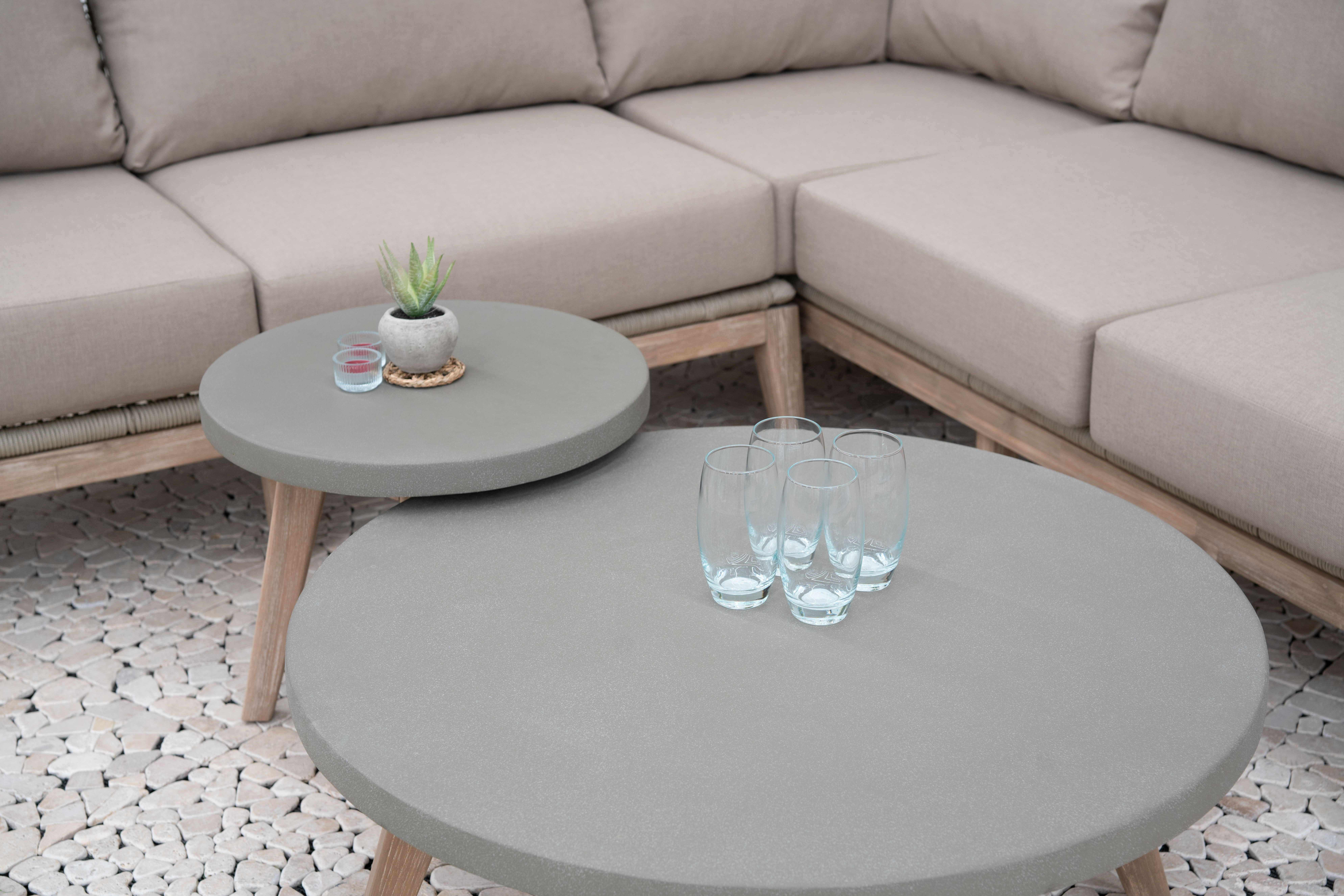 Nova - Summer Corner Sofa Lounging Set with Round Coffee Table & Side Table thumbnail 10