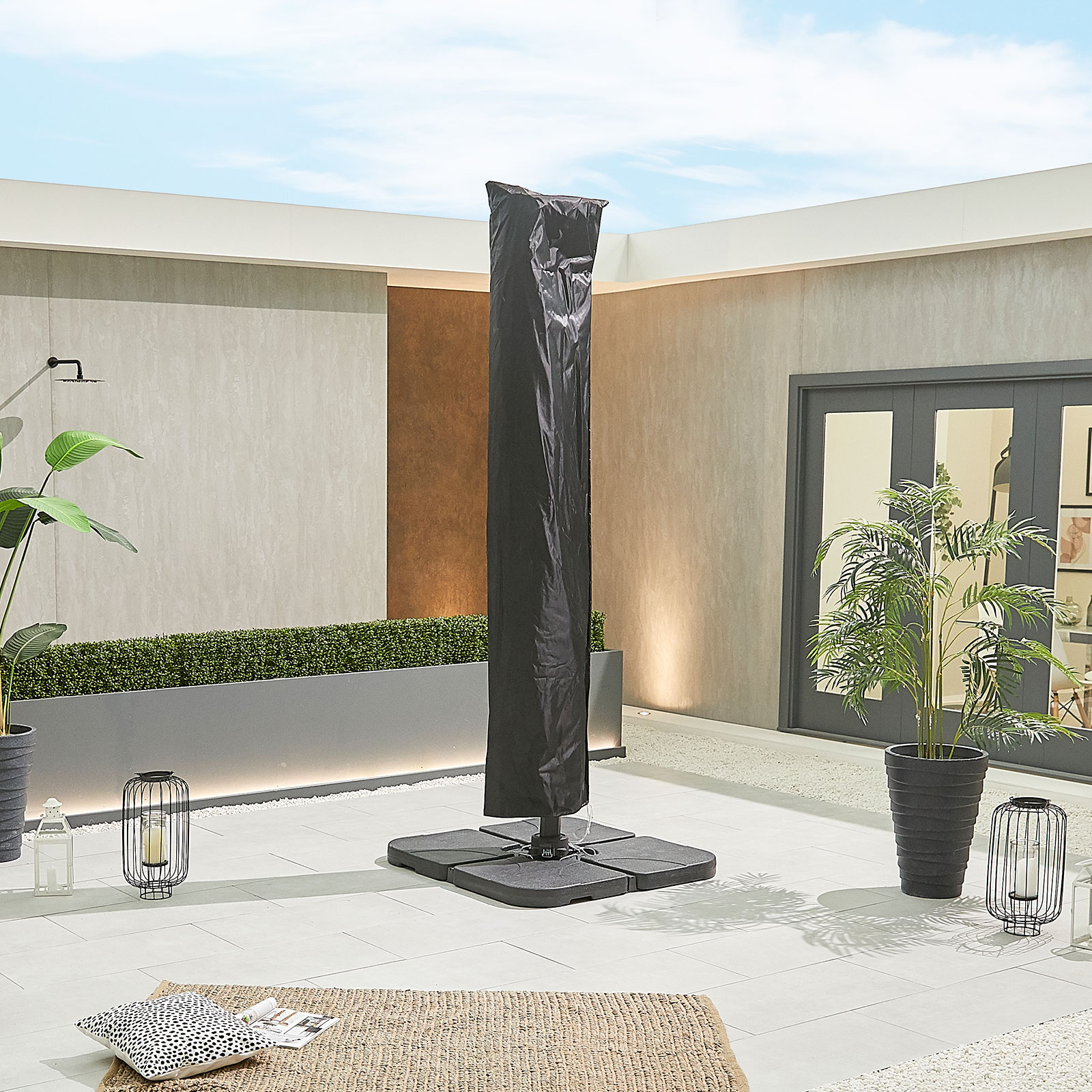 Nova - Genesis Grey Frame Cantilever Parasol - 3m x 2.5m Rectangular - Beige thumbnail 7