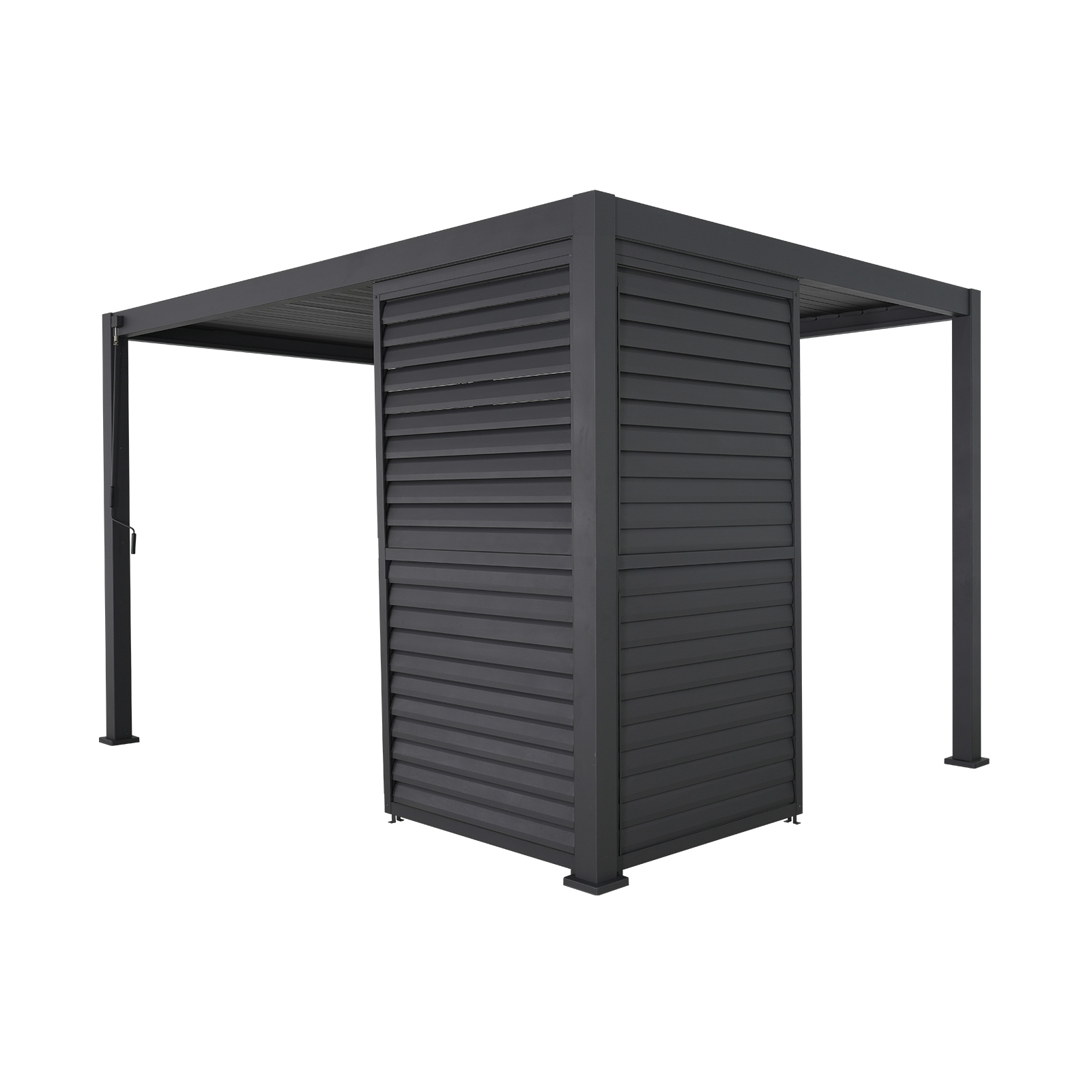 Nova - Titan 1m Aluminium Side Wall With Adjustable Louvres for 3m Titan Pergola - Grey thumbnail 3