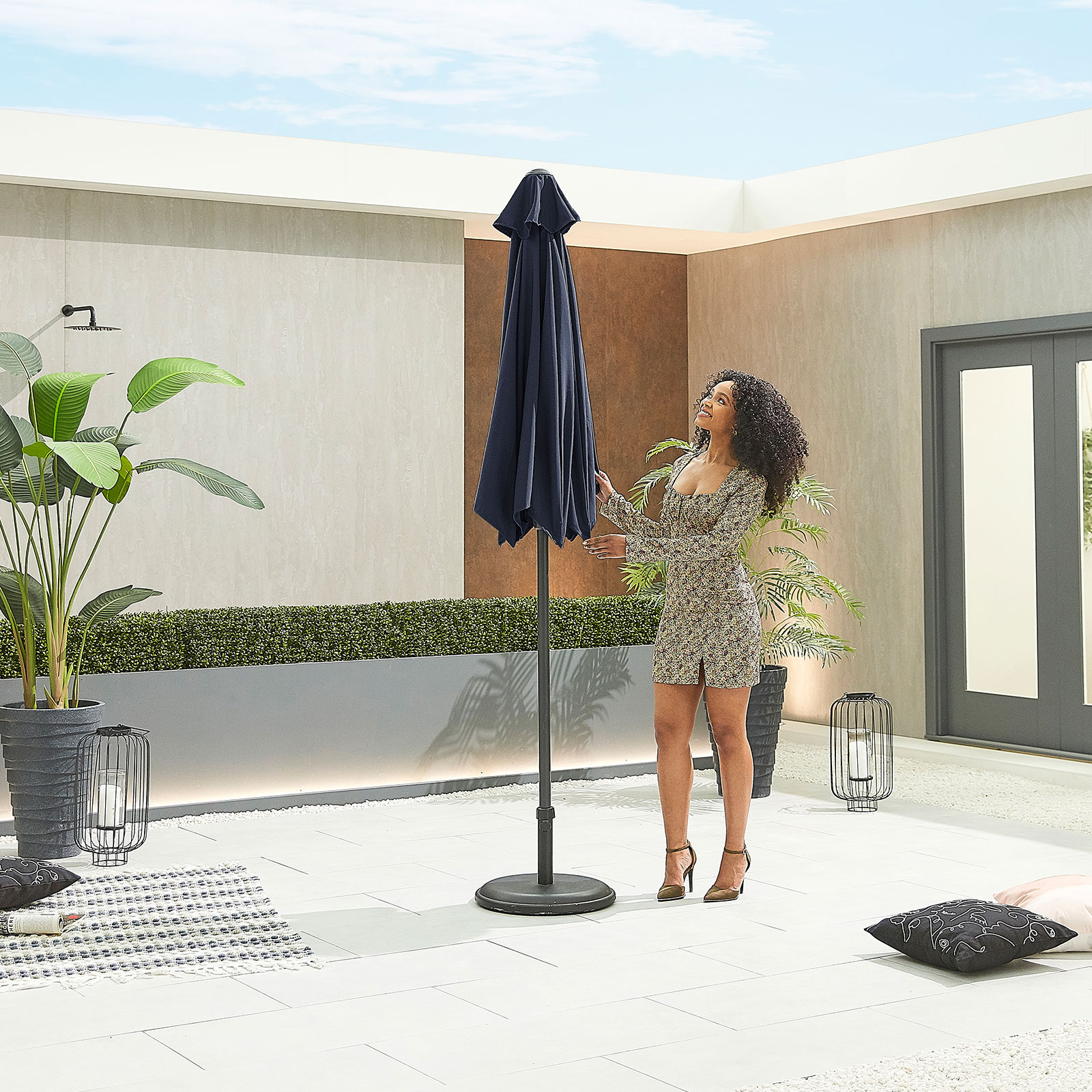 Nova - Antigua Aluminium Parasol - 2.4m Round - Navy thumbnail 3