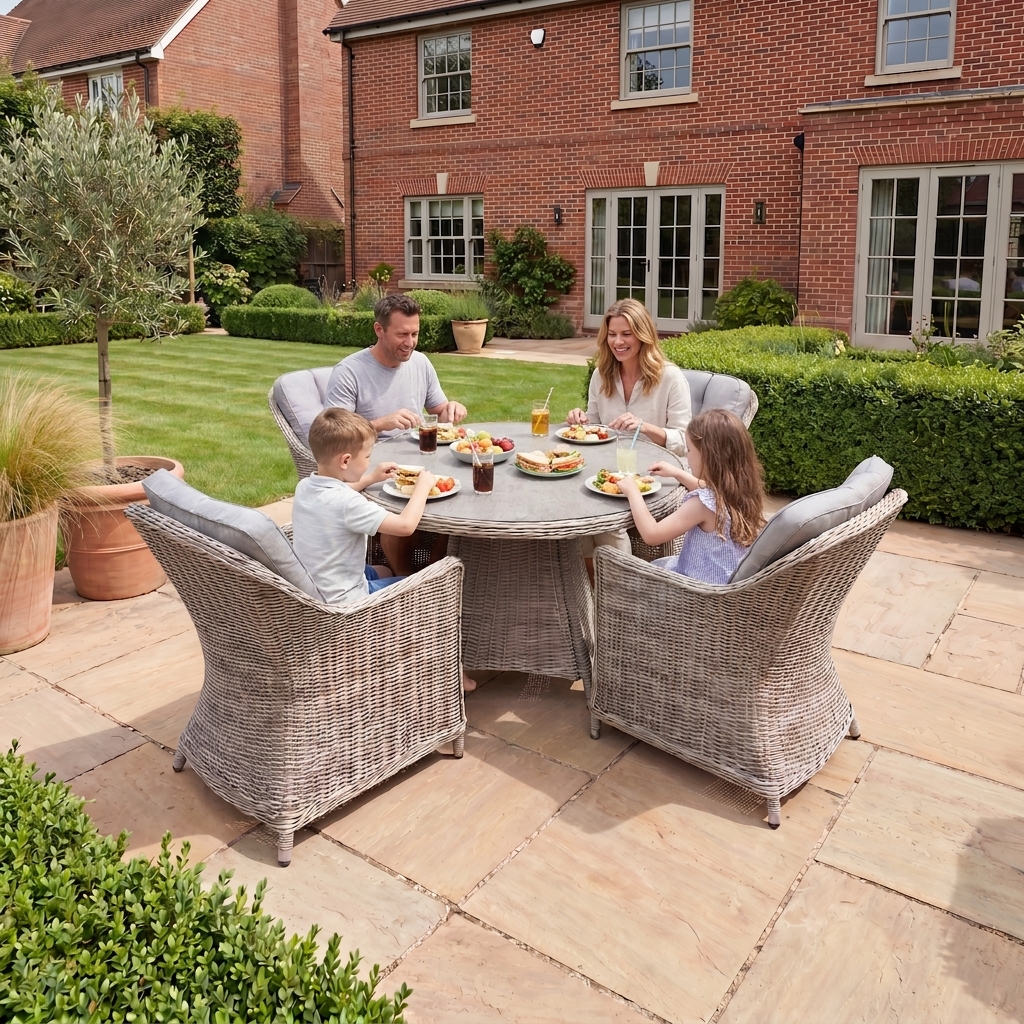 Nova - Ivy 4 Seat Dining Set - 1.2m Round Table (Ceramic Glass) thumbnail 6