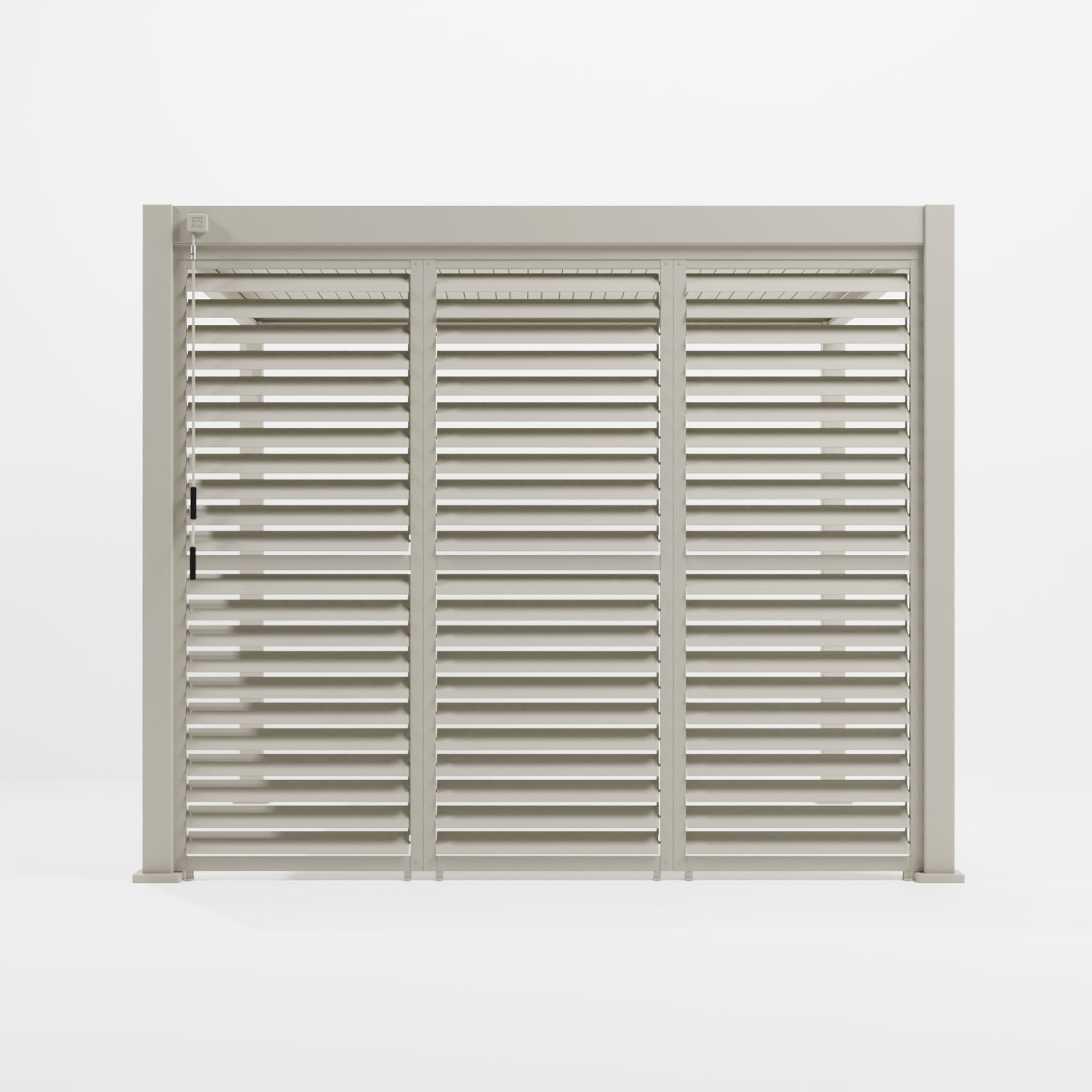 Nova - Titan Louver Side Wall - 1m - Pebble Fixed Open/Close