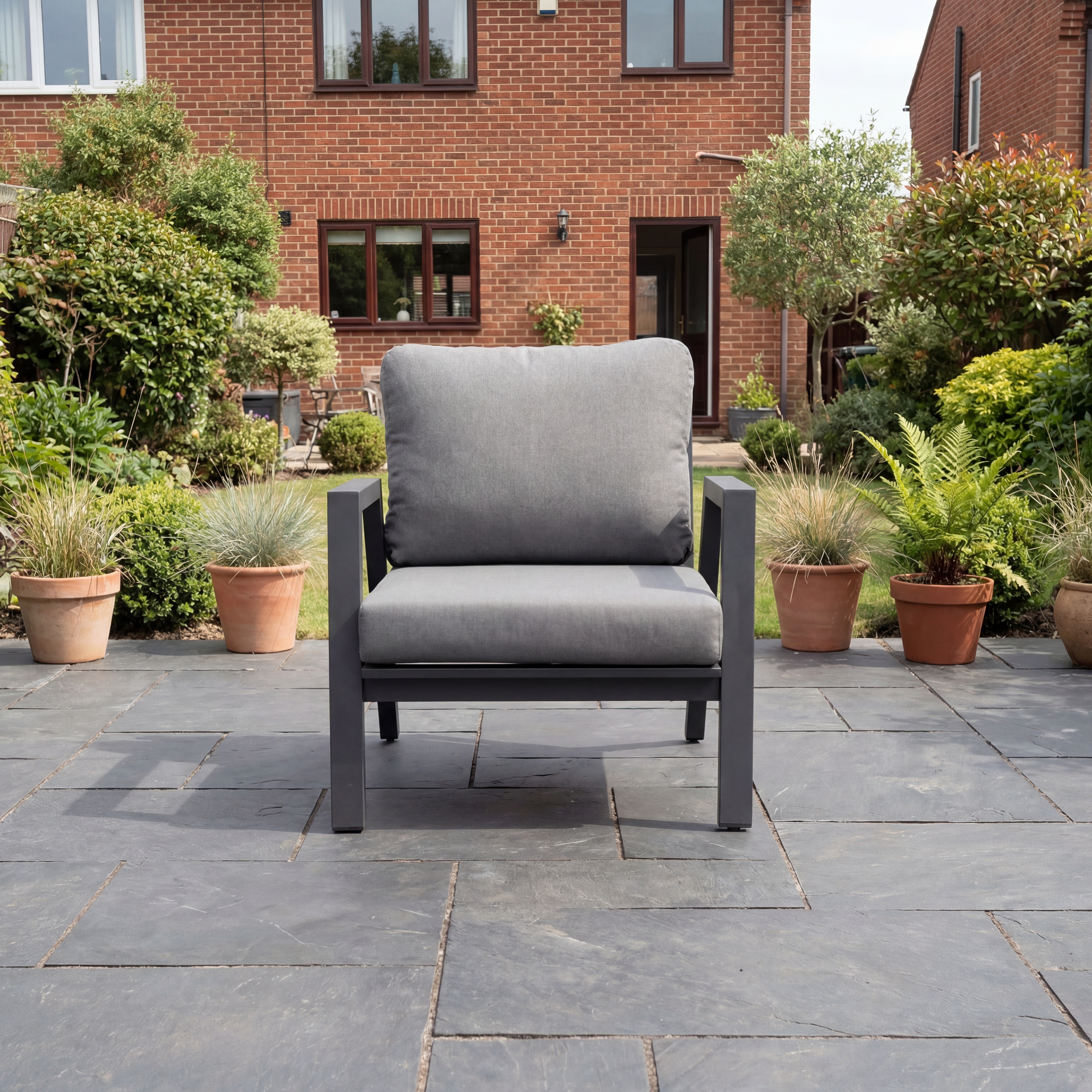 Nova - Phoenix Lounge Armchair - Grey