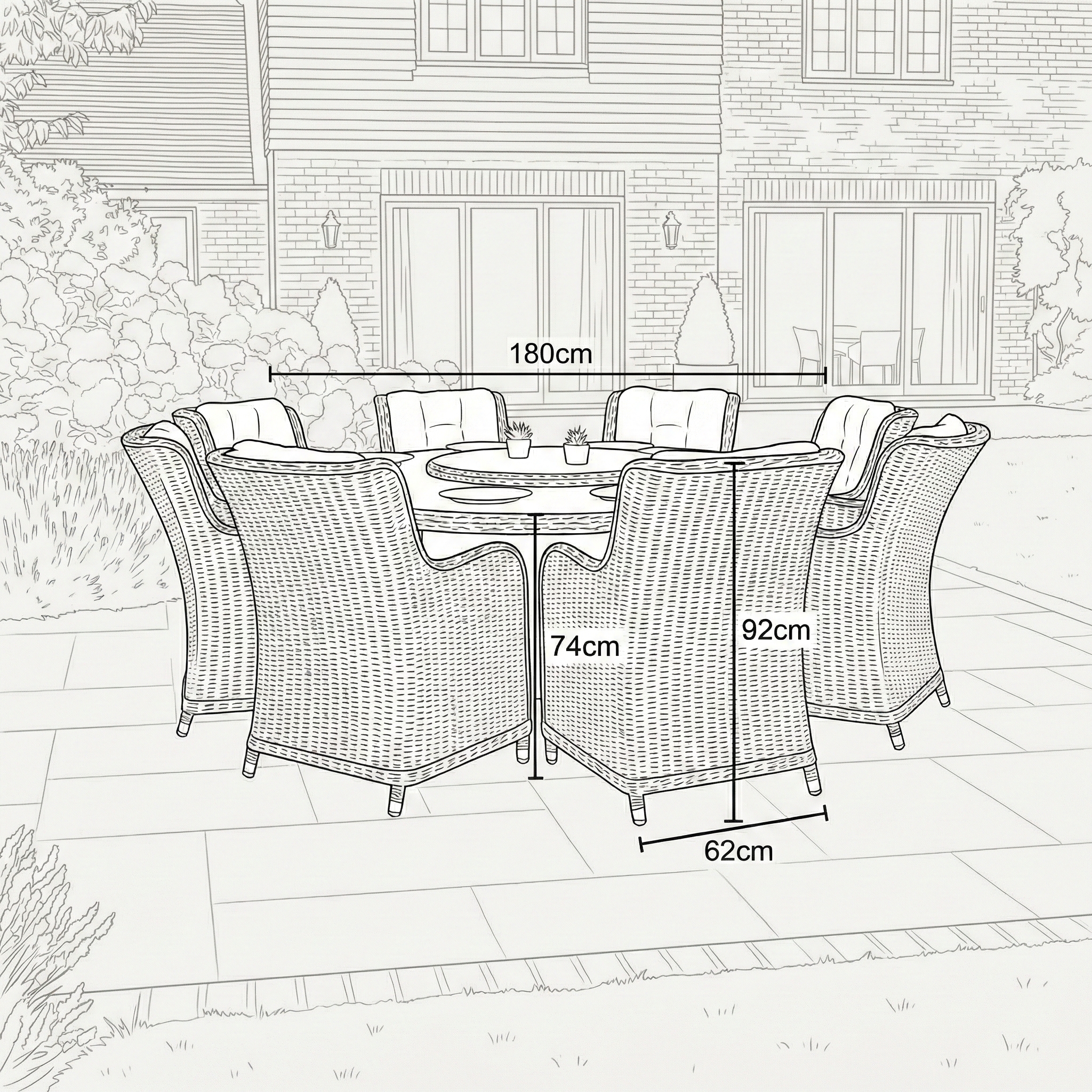 Nova - Avery 8 Seat Dining Set - 1.8m Round Table with Lazy Susan - Ash Grey thumbnail 5