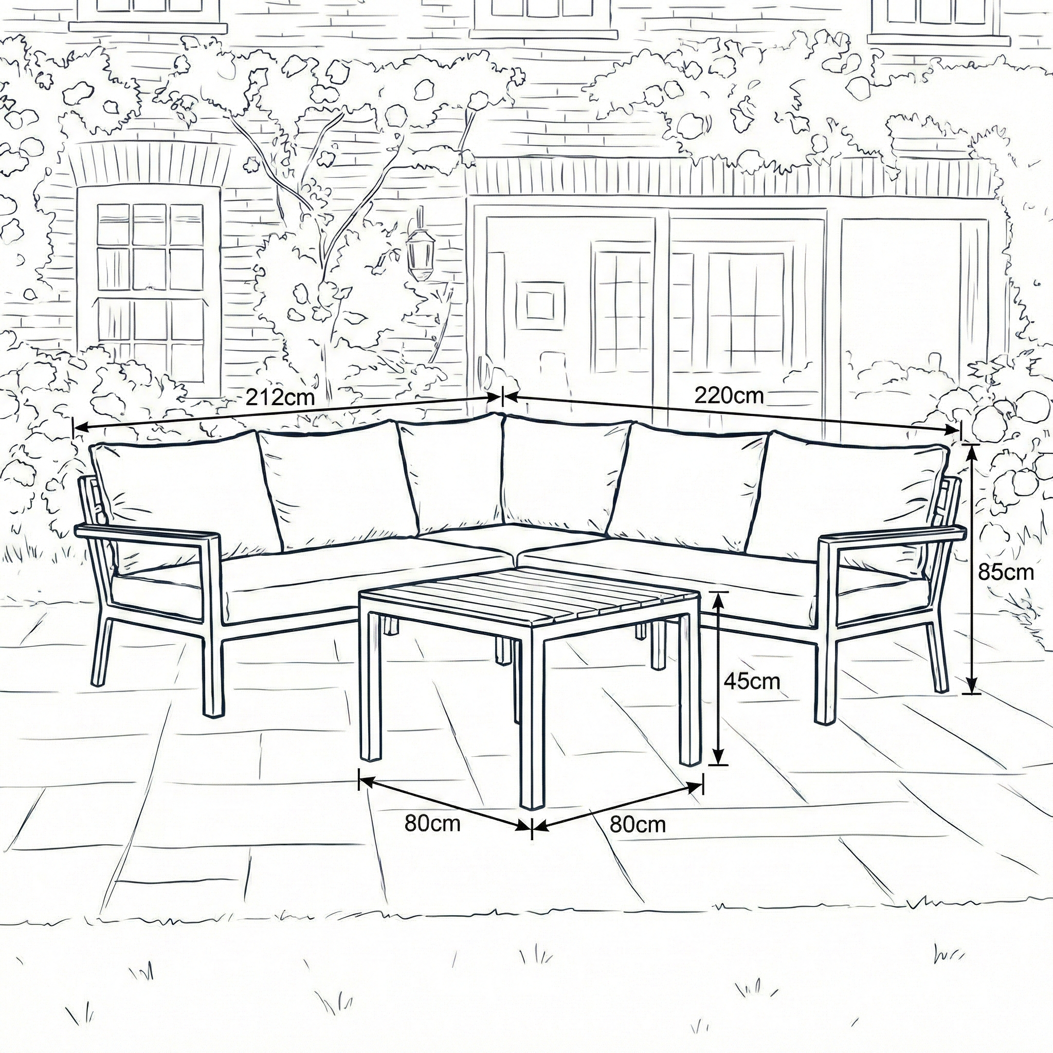Nova - Heidi Corner Sofa Lounging Set with Square Coffee Table thumbnail 3