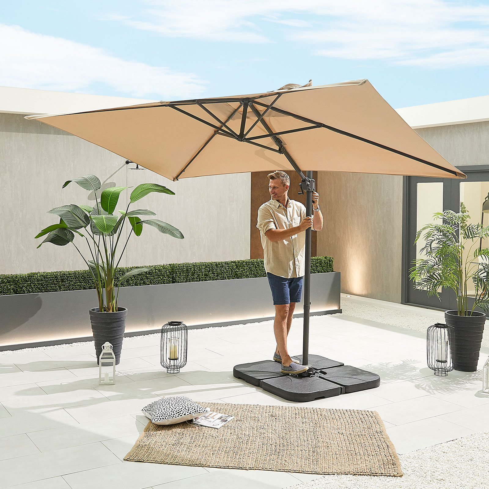Nova - Apollo Cantilever Parasol - 3m x 2m Rectangular - Beige thumbnail 4