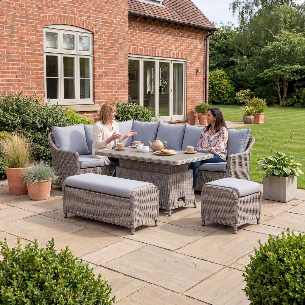 Nova - Ivy Right Hand Corner Sofa Lounge Dining Set with Rectangular Rise & Fall Table thumbnail 2